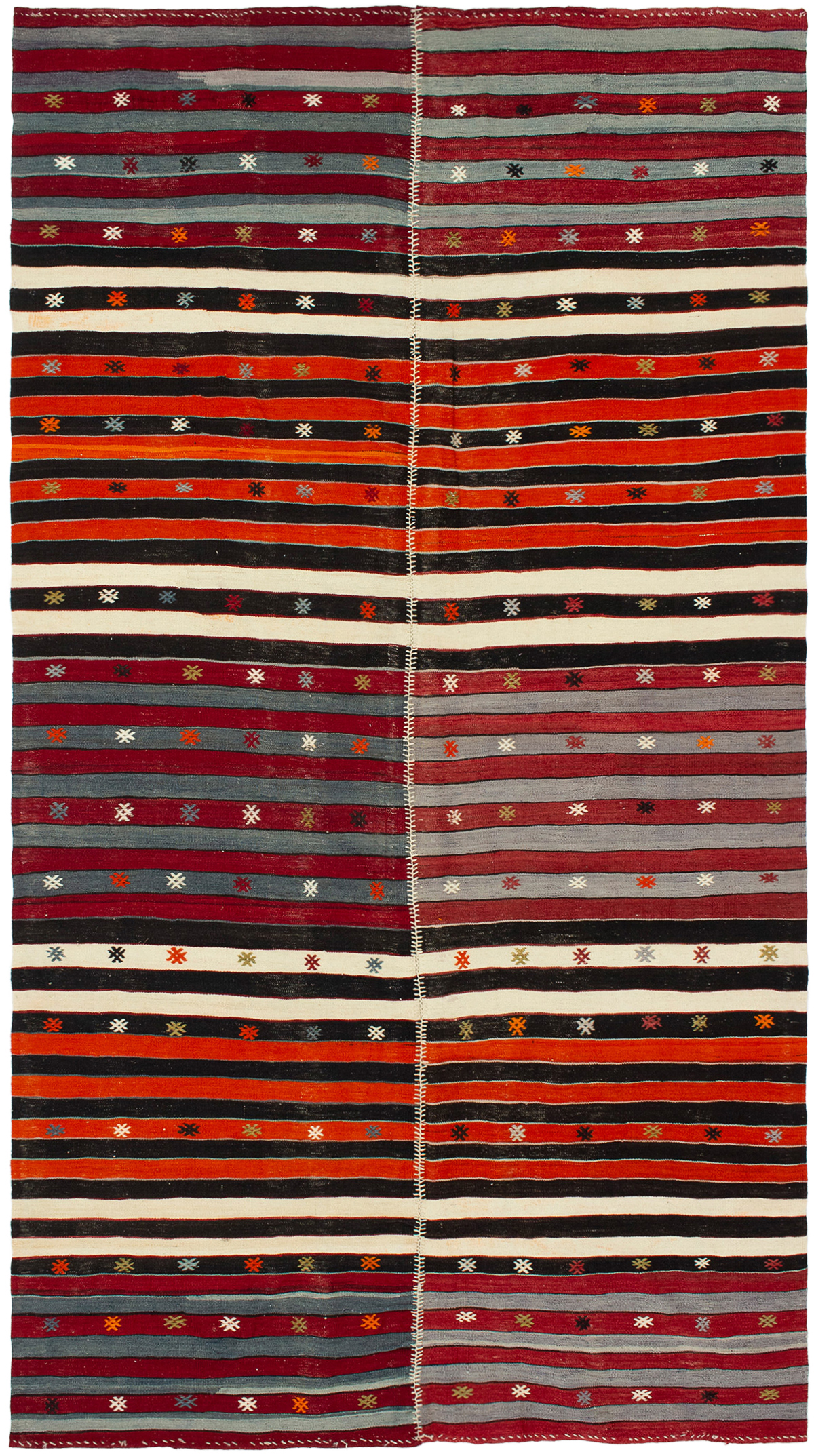 Vintage Hand Woven Area Rug 5’9″ x 10’6″ Traditional Wool Oriental Carpet