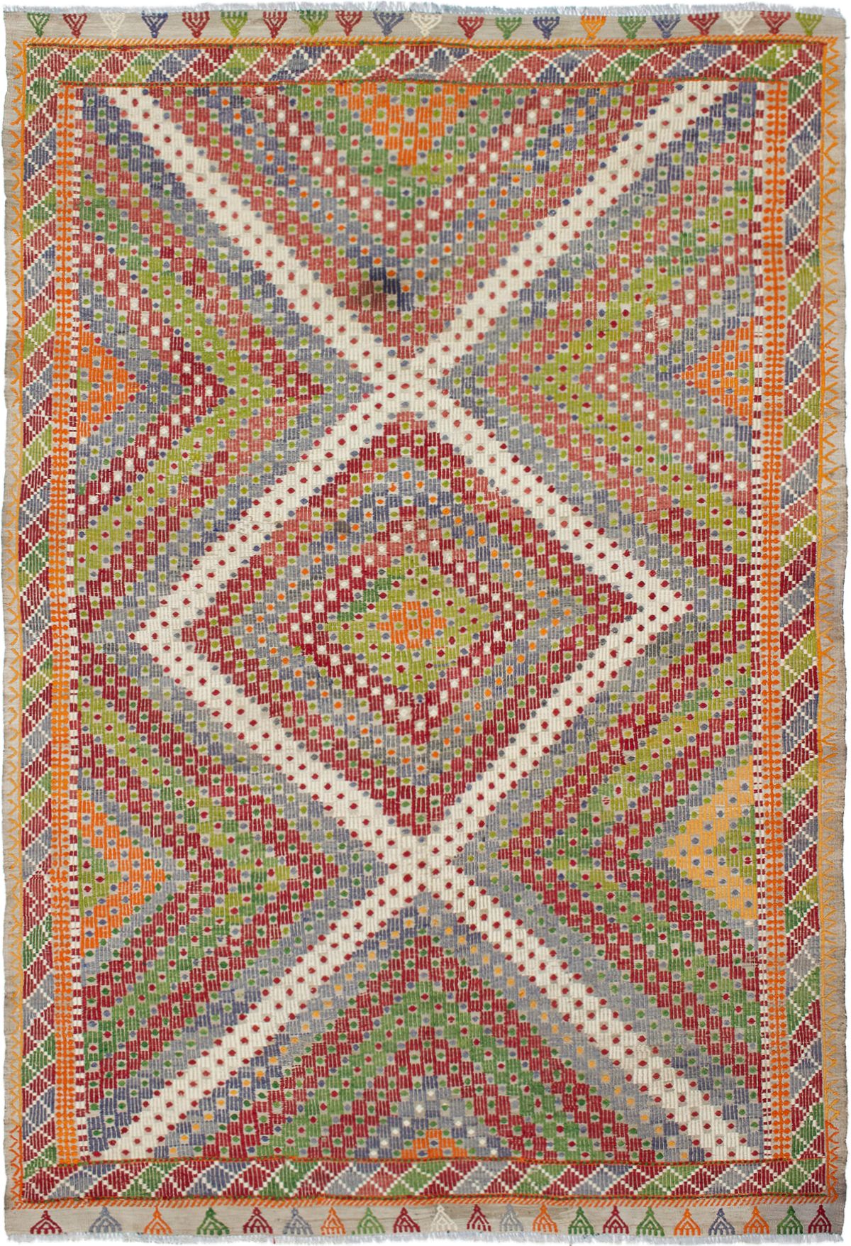 Vintage 6’9″ x 9’8″ Traditional Wool Hand Woven Oriental Area Rug