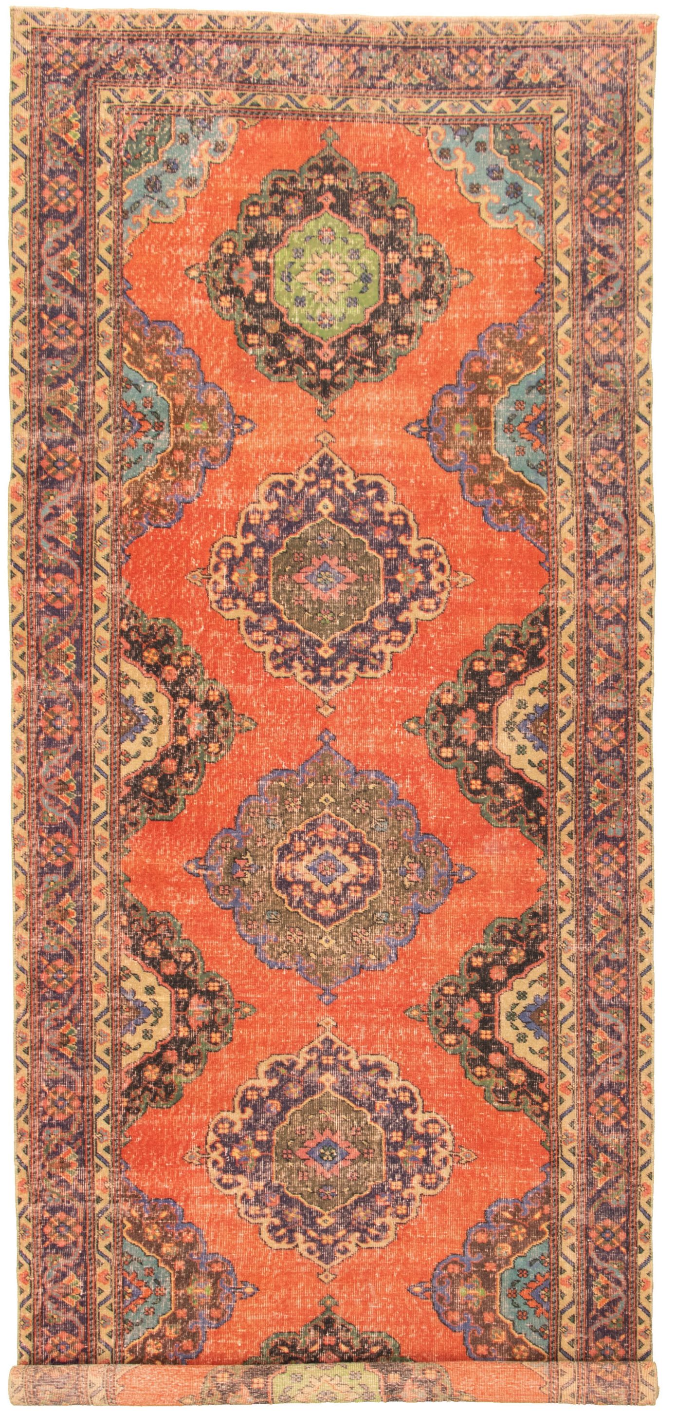 5’0″ x 12’8″ Vintage Hand-knotted Runner Rug Traditional Oriental Wool Carpet