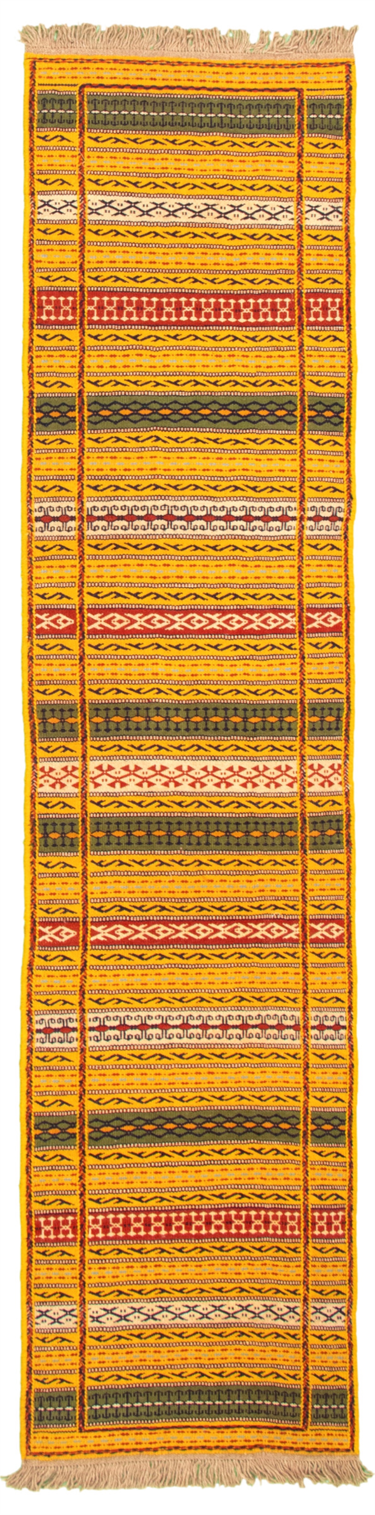 Vintage Hand Woven Area Rug 2’4″ x 9’8″ Traditional Wool Oriental Carpet