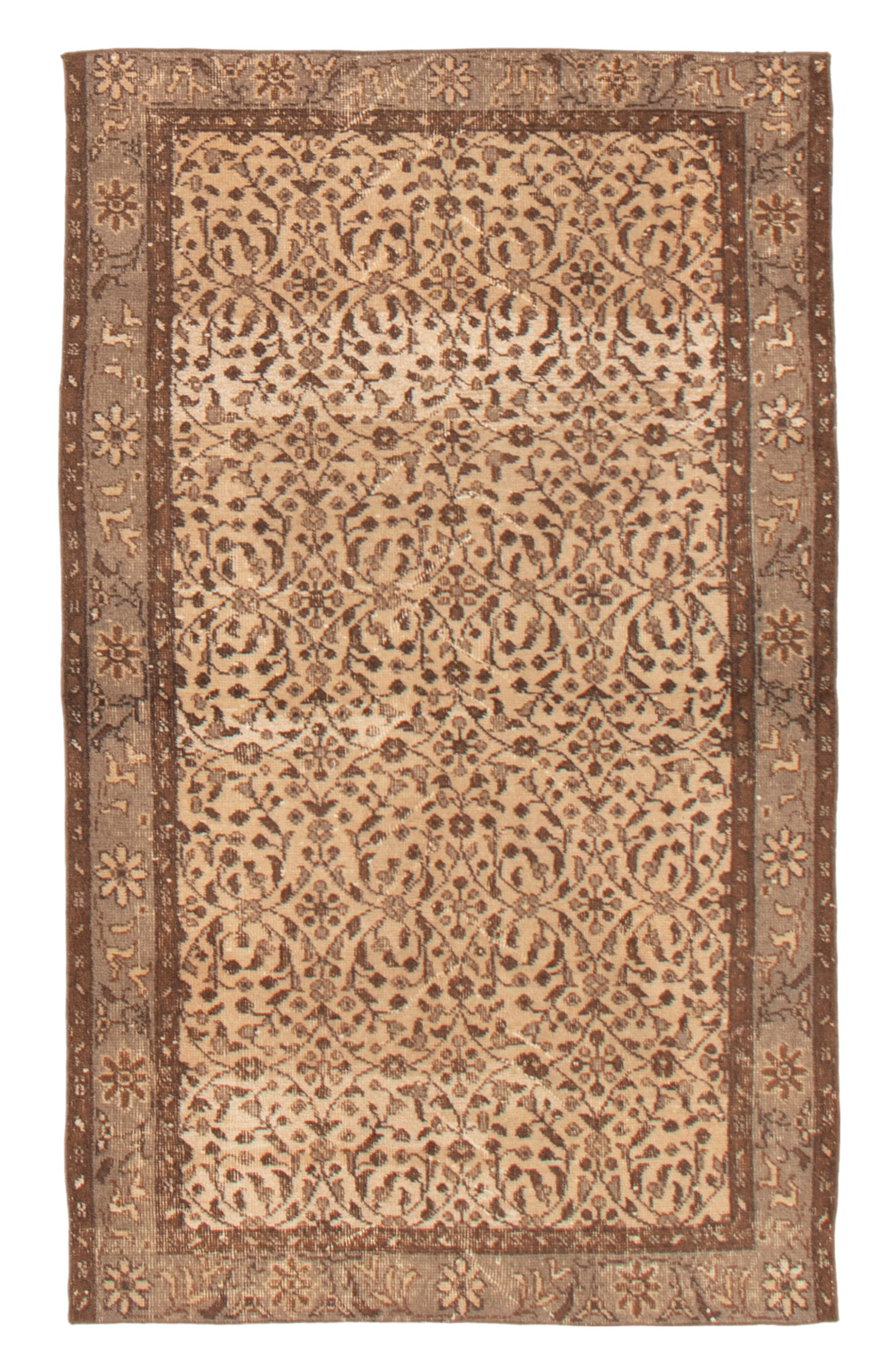 Vintage Traditional Hand-Knotted Area Rug 3’8″ x 6’3″ Oriental Wool Carpet