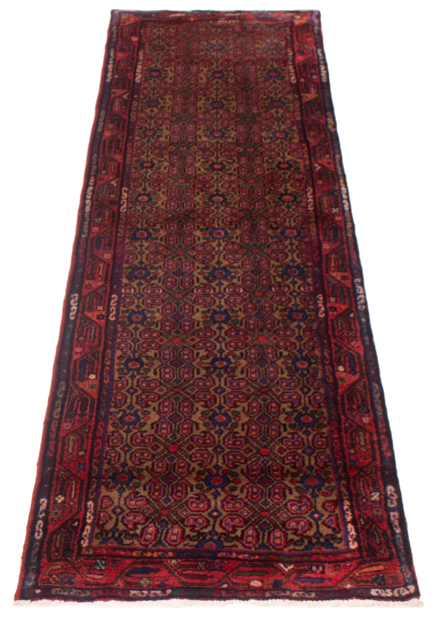 Vintage Handgeknüpfter Läufer Teppich 2 Fuß 7 Zoll x 9 Fuß 9 Zoll Traditioneller Wollteppich - Bild 3 von 9