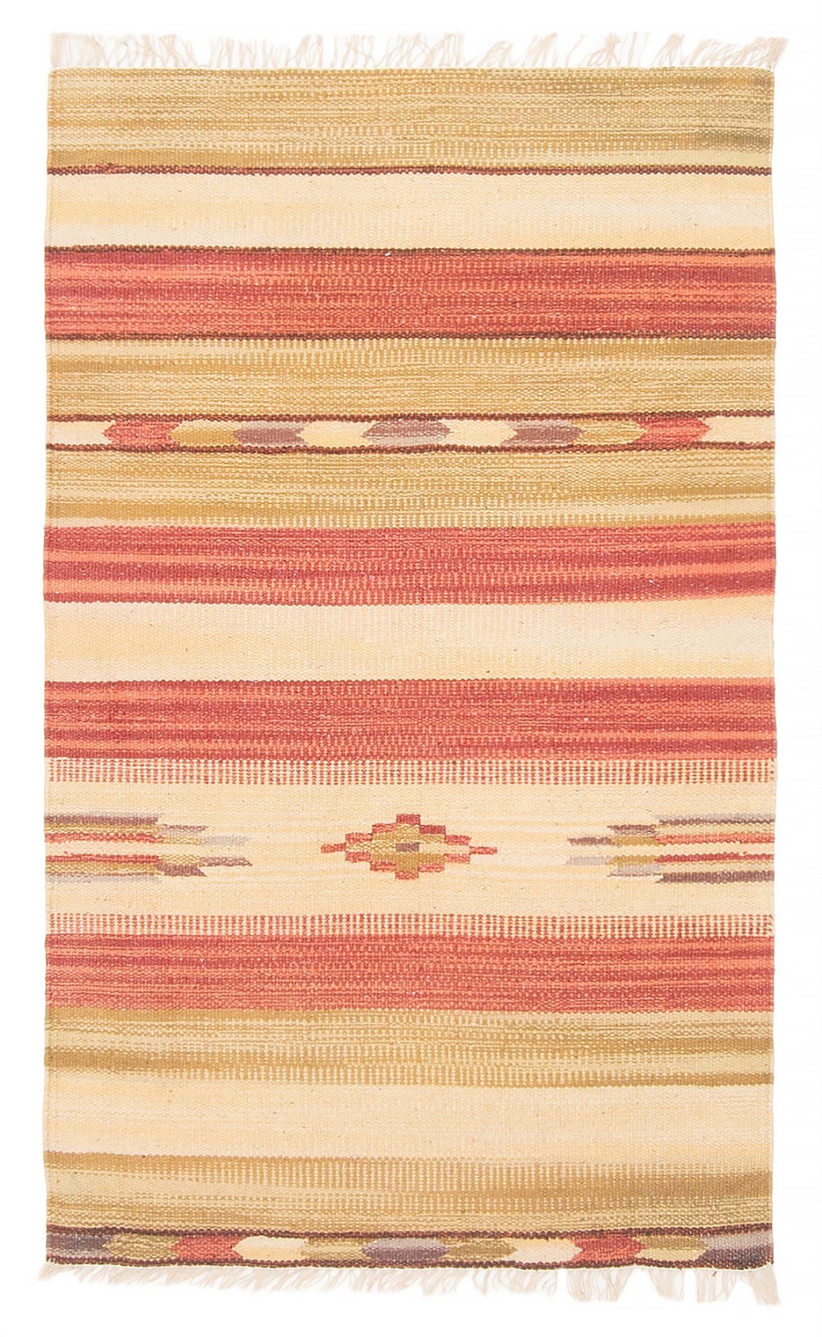 Vintage Hand Woven Carpet 2'0" x 3'3" Traditional Wool Kilim Rug
