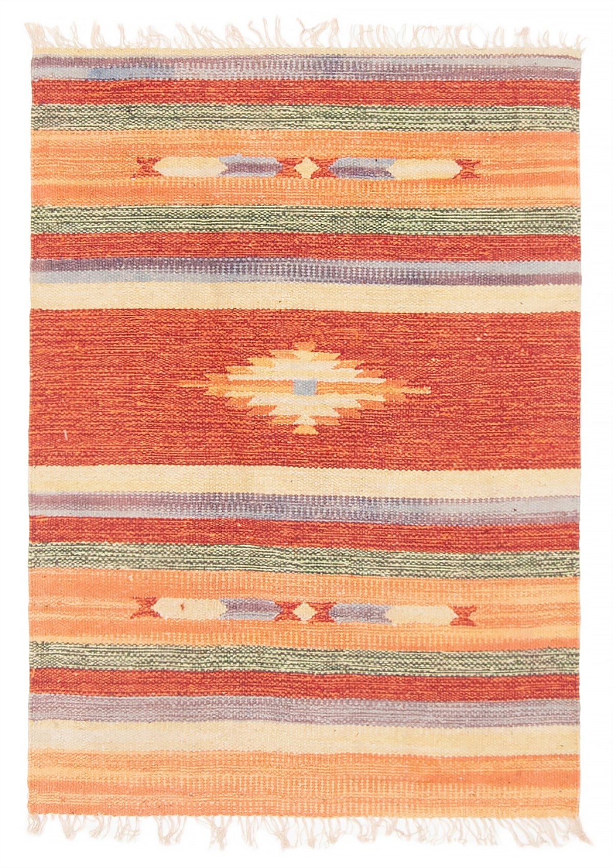 Vintage Hand Woven Carpet 2'0" x 2'8" Traditional Wool Kilim Rug