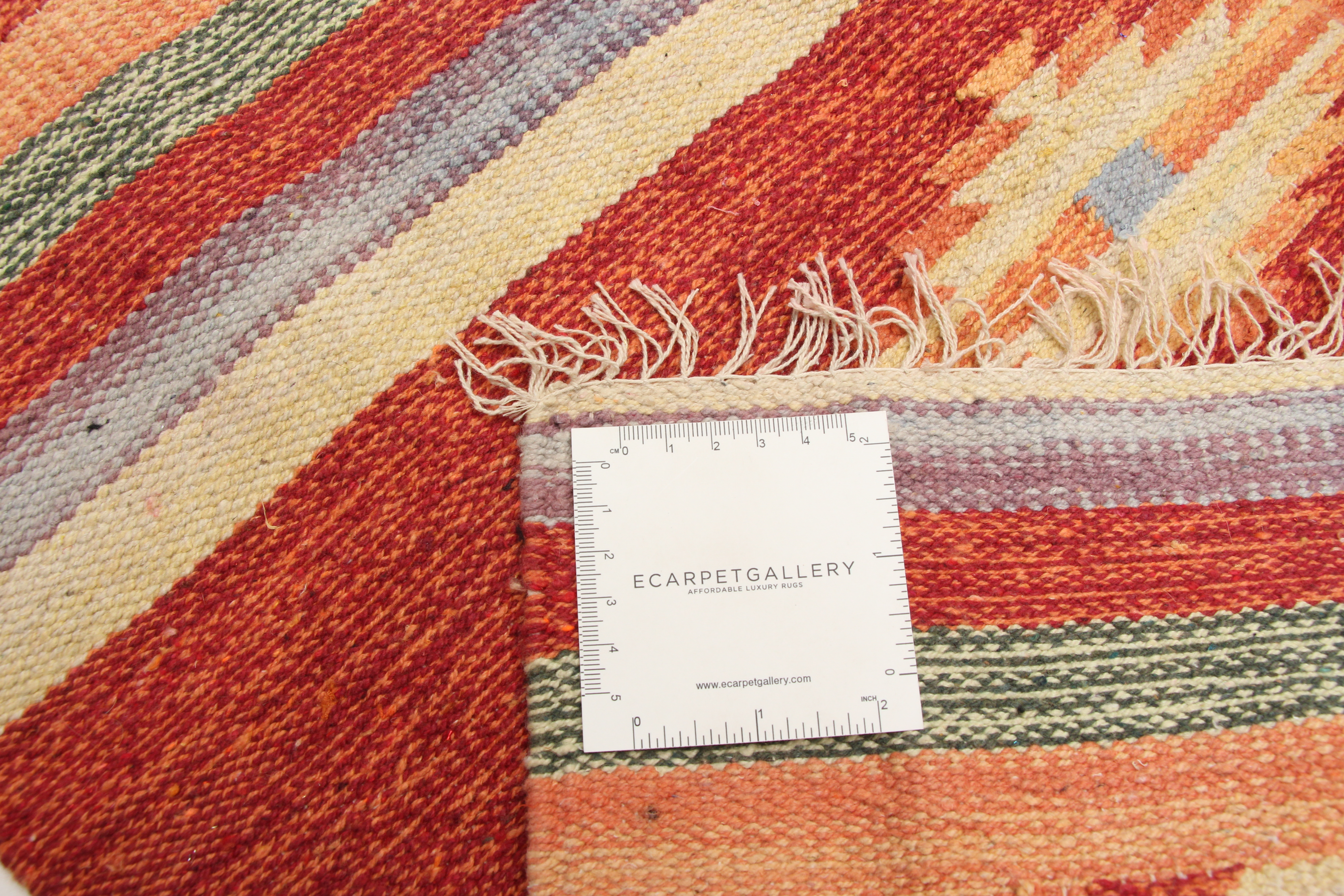 Vintage handgewebter Teppich 2 Fuß 0 Zoll x 2 Fuß 8 Zoll traditioneller Woll-Kelim-Teppich - Bild 9 von 9