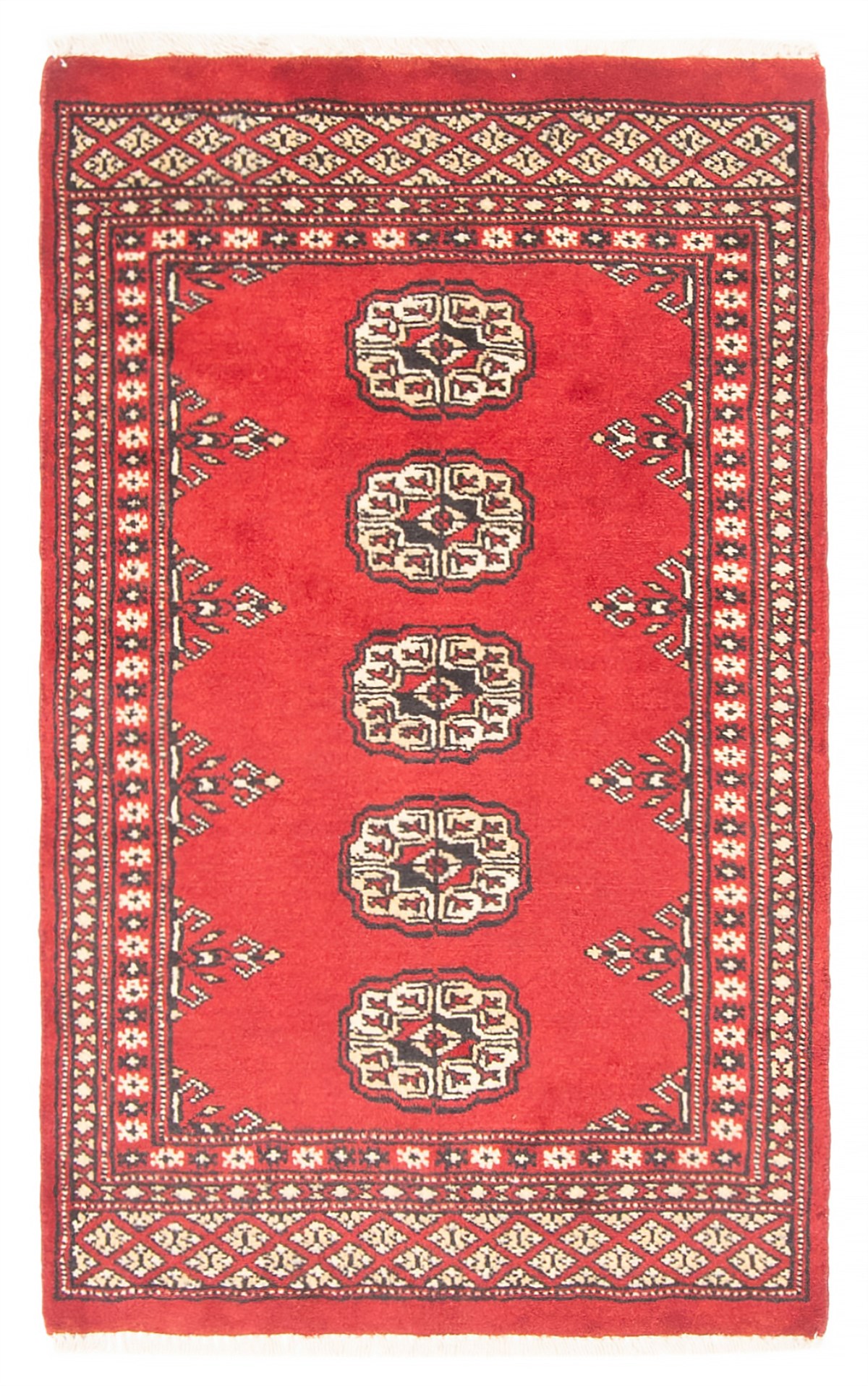 Hand Knotted Vintage Wool Bokhara Rug No. 201 Hand Knotted Vintage Wool Bokhara Rug No. 201