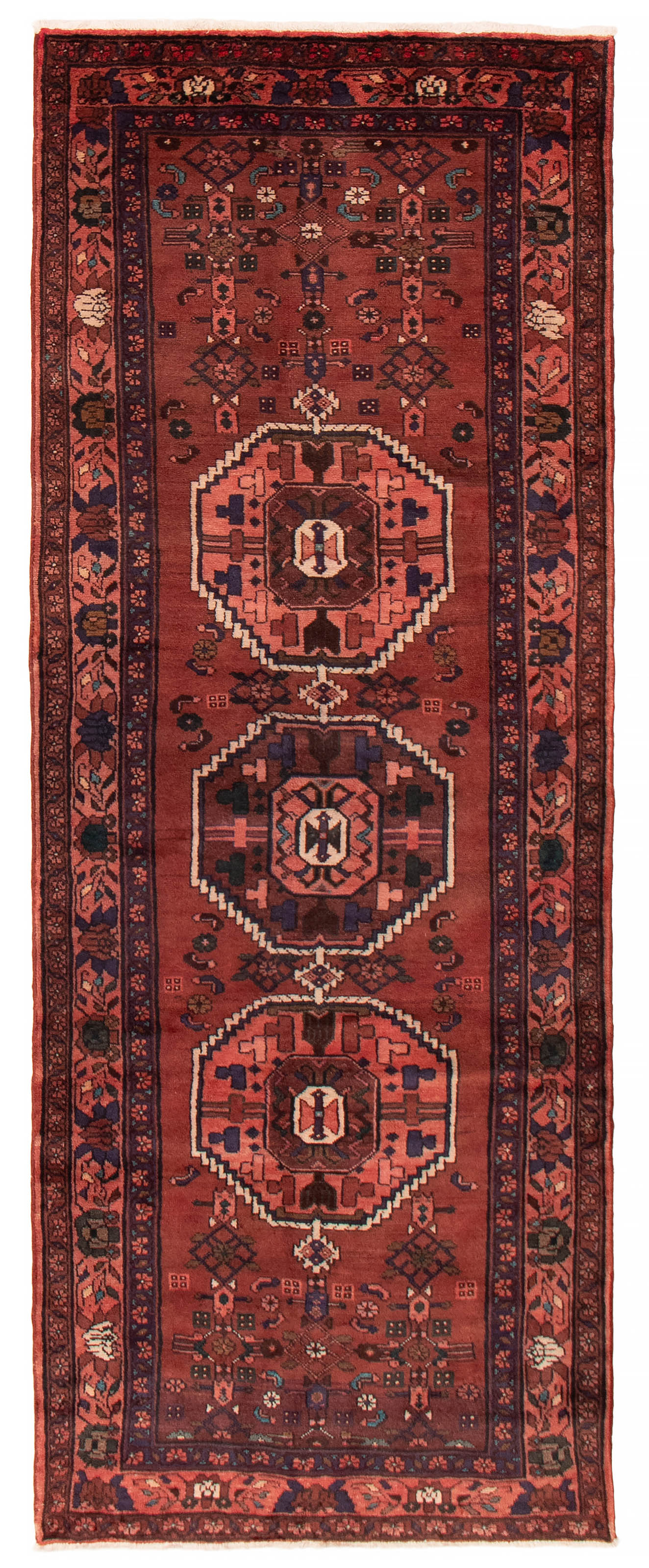 Vintage Hand-knotted Runner Rug 3’10” x 9’8″ Traditional Oriental Wool Carpet