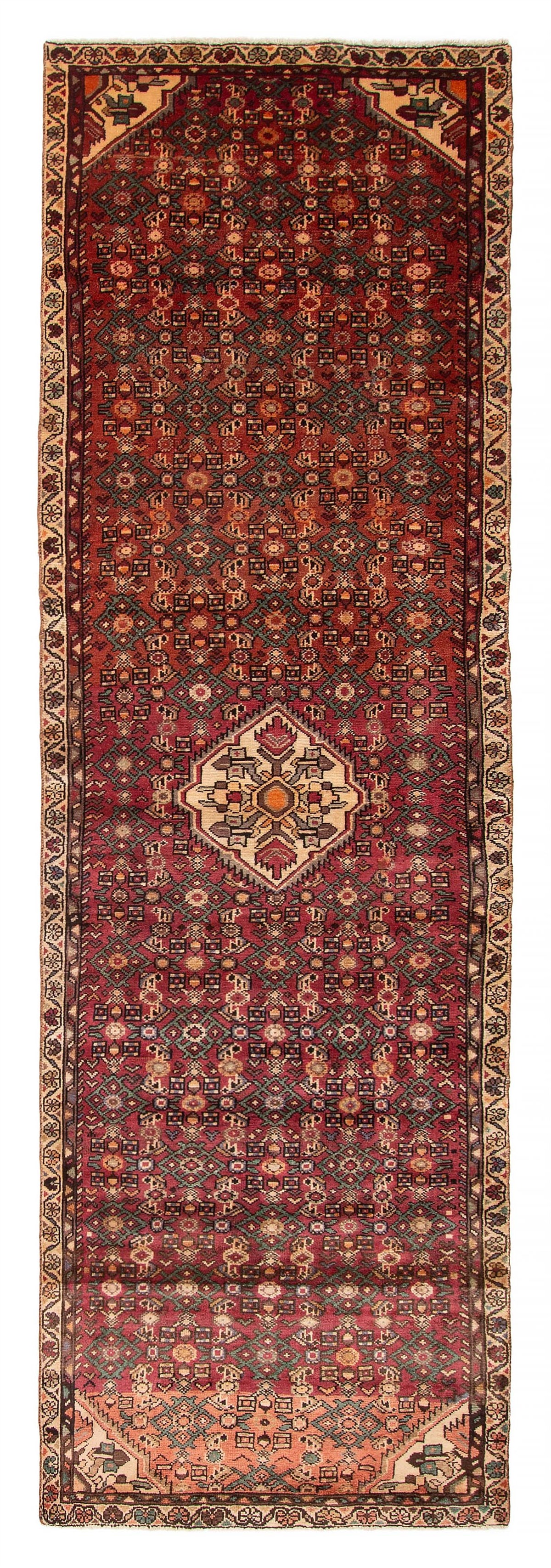 3’2″ x 10’1″ Vintage Hand-knotted Runner Rug Traditional Oriental Wool Carpet