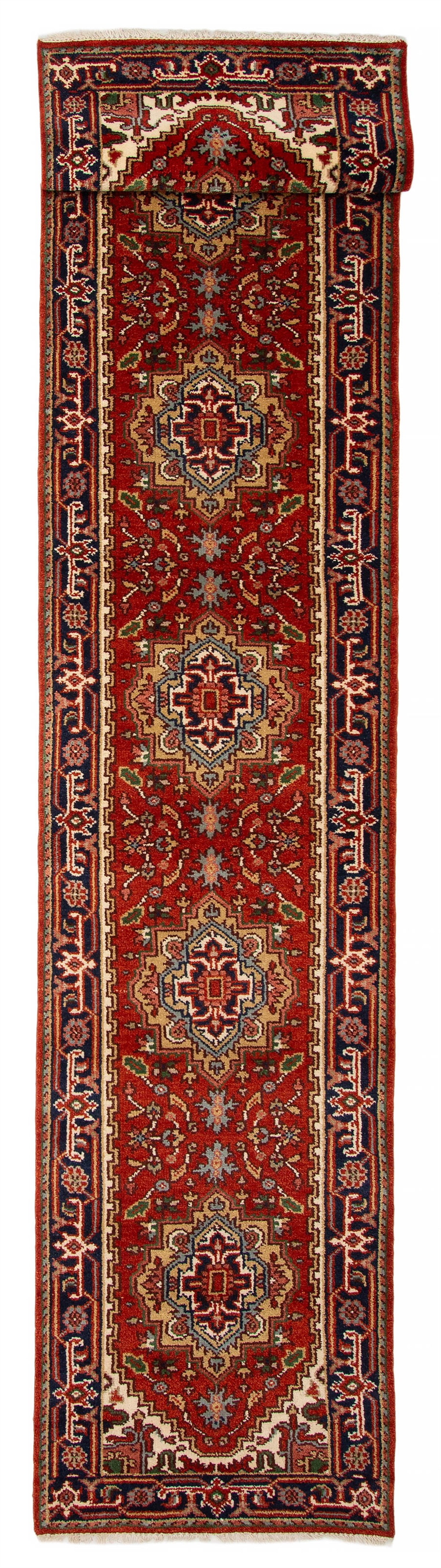 Vintage Hand-knotted Runner Rug 2’6″ x 21’11” Traditional Oriental Wool Carpet
