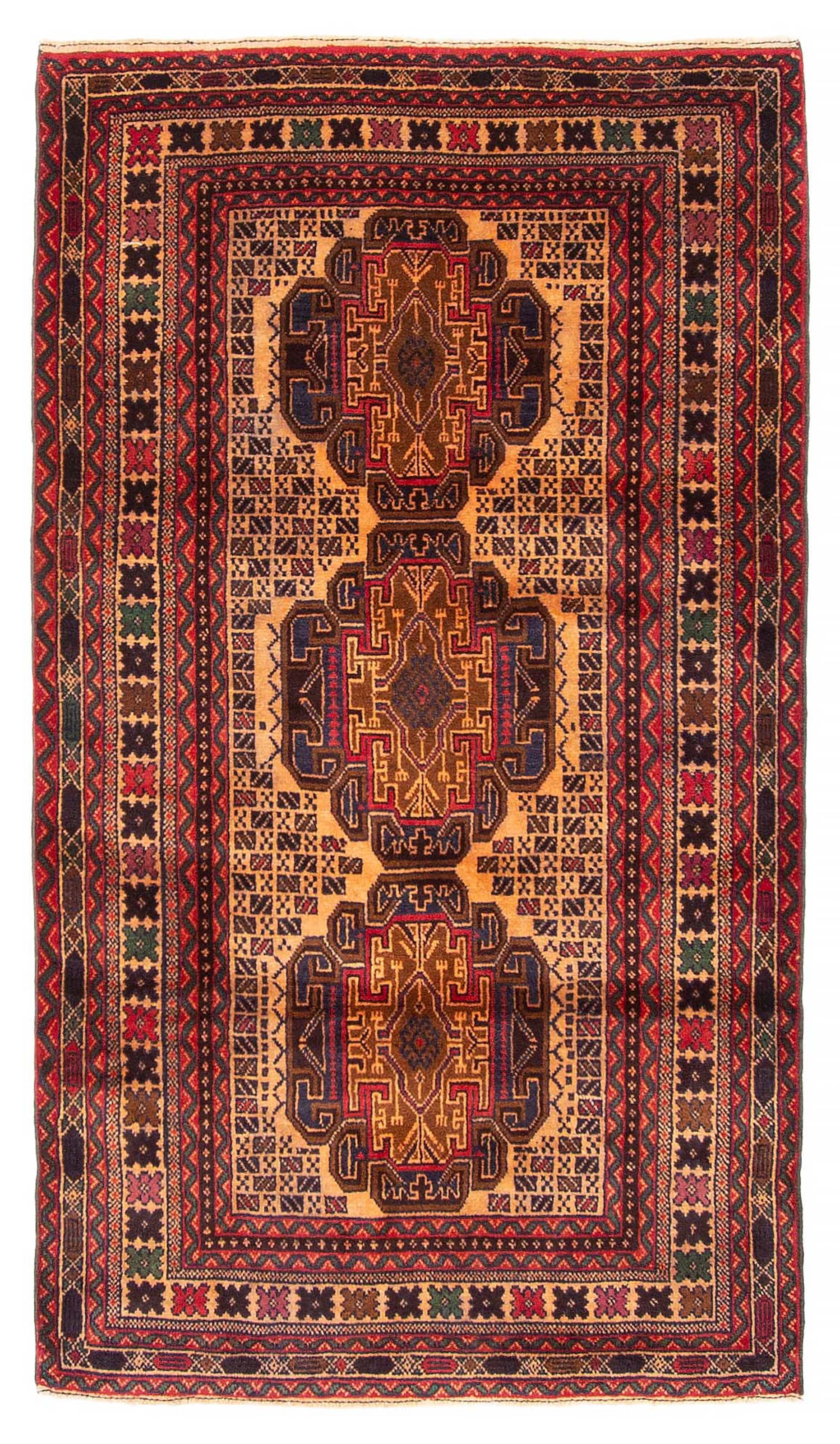 Vintage 2’10” x 5’2″ Traditional Hand Knotted Vegetable Dye Wool Area Rug