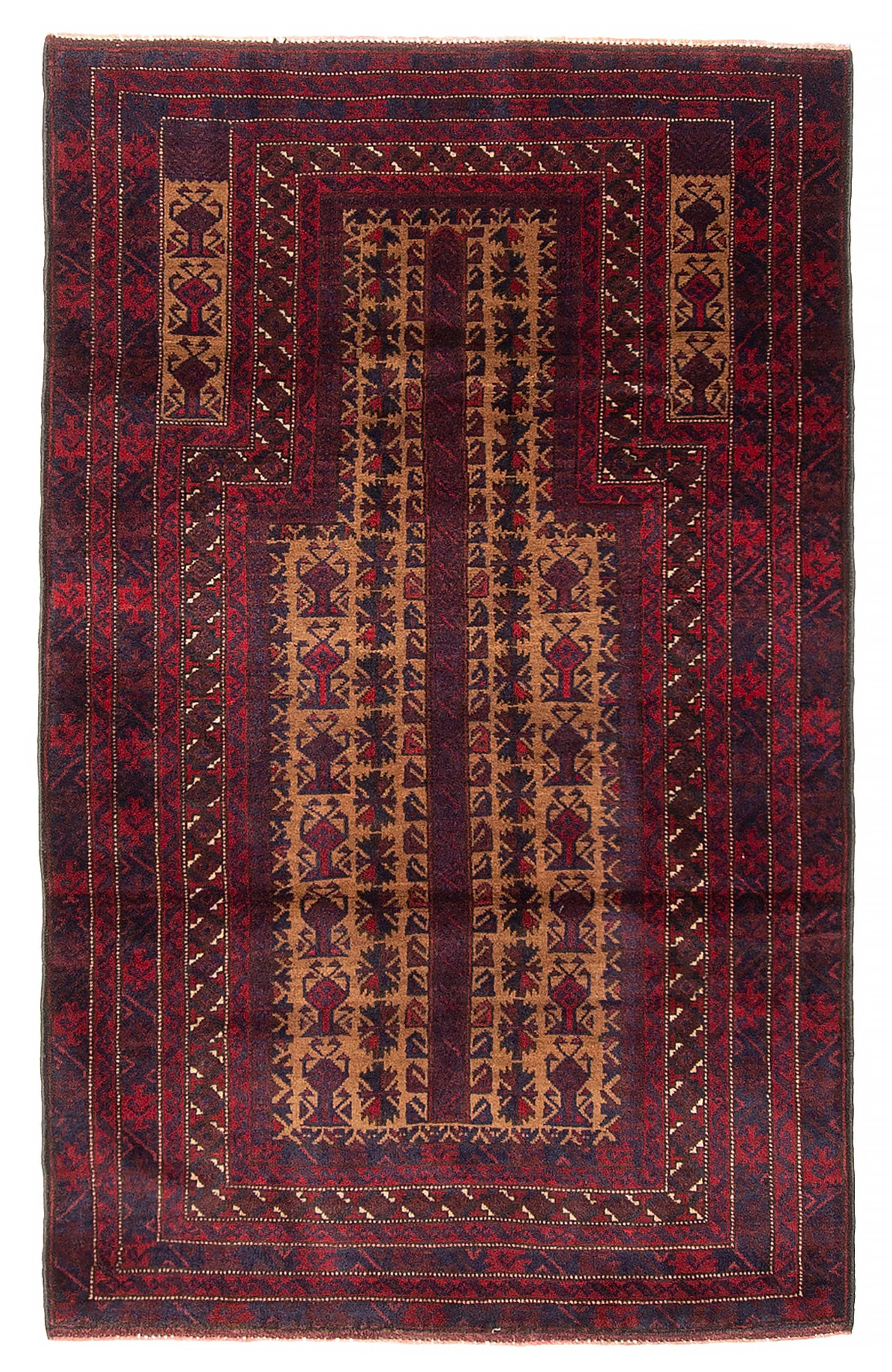 Vintage Hand-Knotted Area Rug 2’11” x 4’8″ Traditional Oriental Wool Carpet