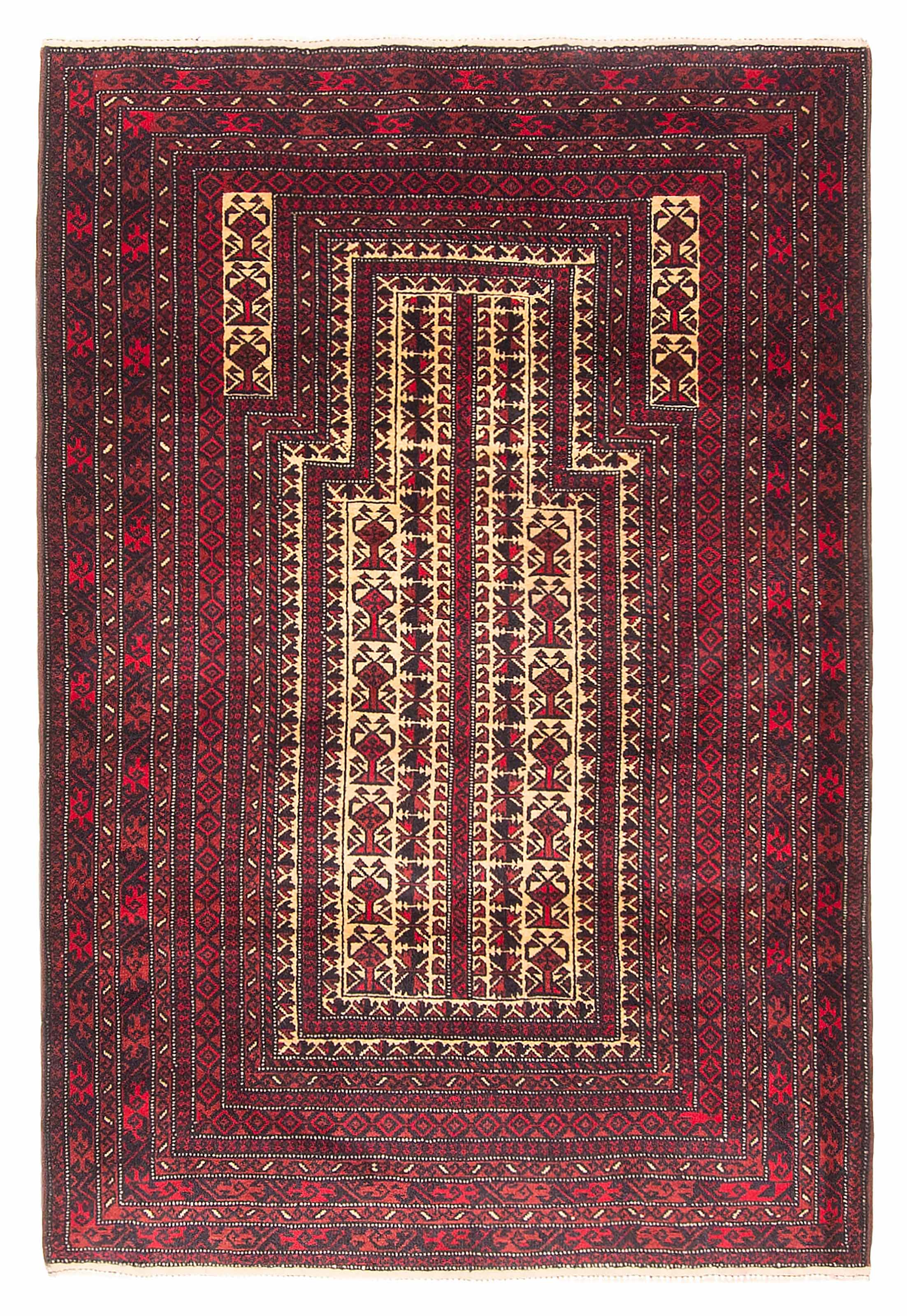 Vintage Hand-Knotted Area Rug 3’2″ x 4’8″ Traditional Wool Carpet