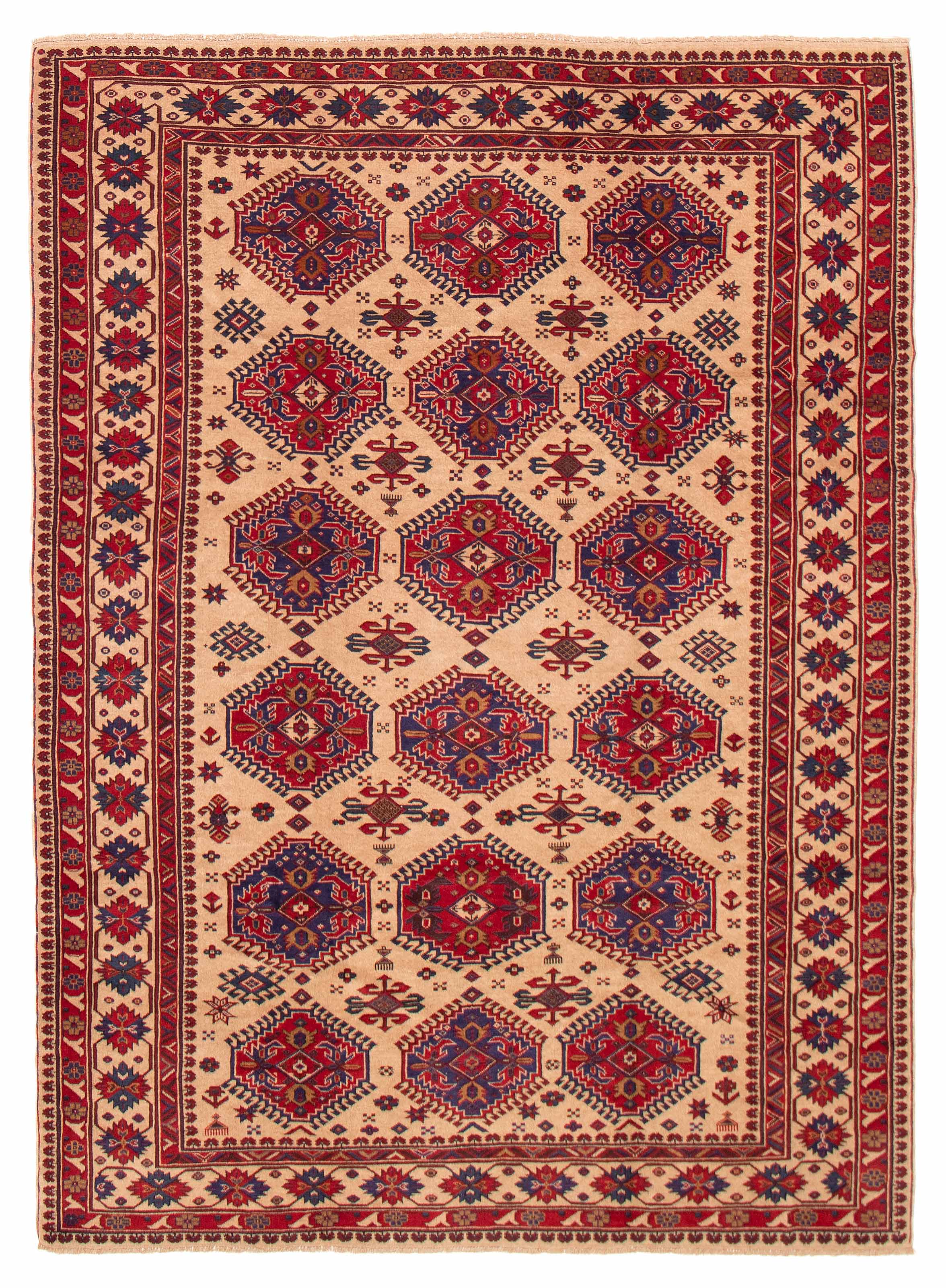 Vintage Hand-Knotted Area Rug 6’10” x 9’5″ Traditional Wool Carpet
