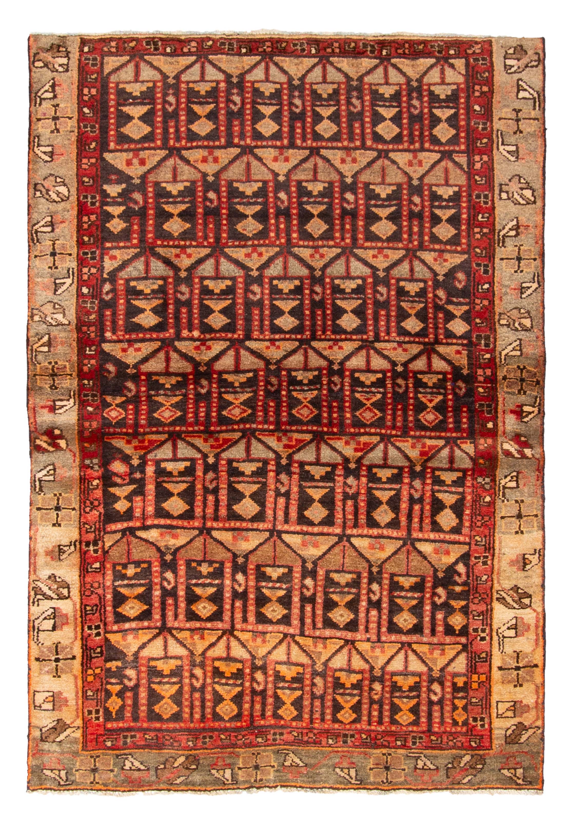 Traditional Vintage Hand-Knotted Area Rug 3’10” x 5’8″ Oriental Wool Carpet