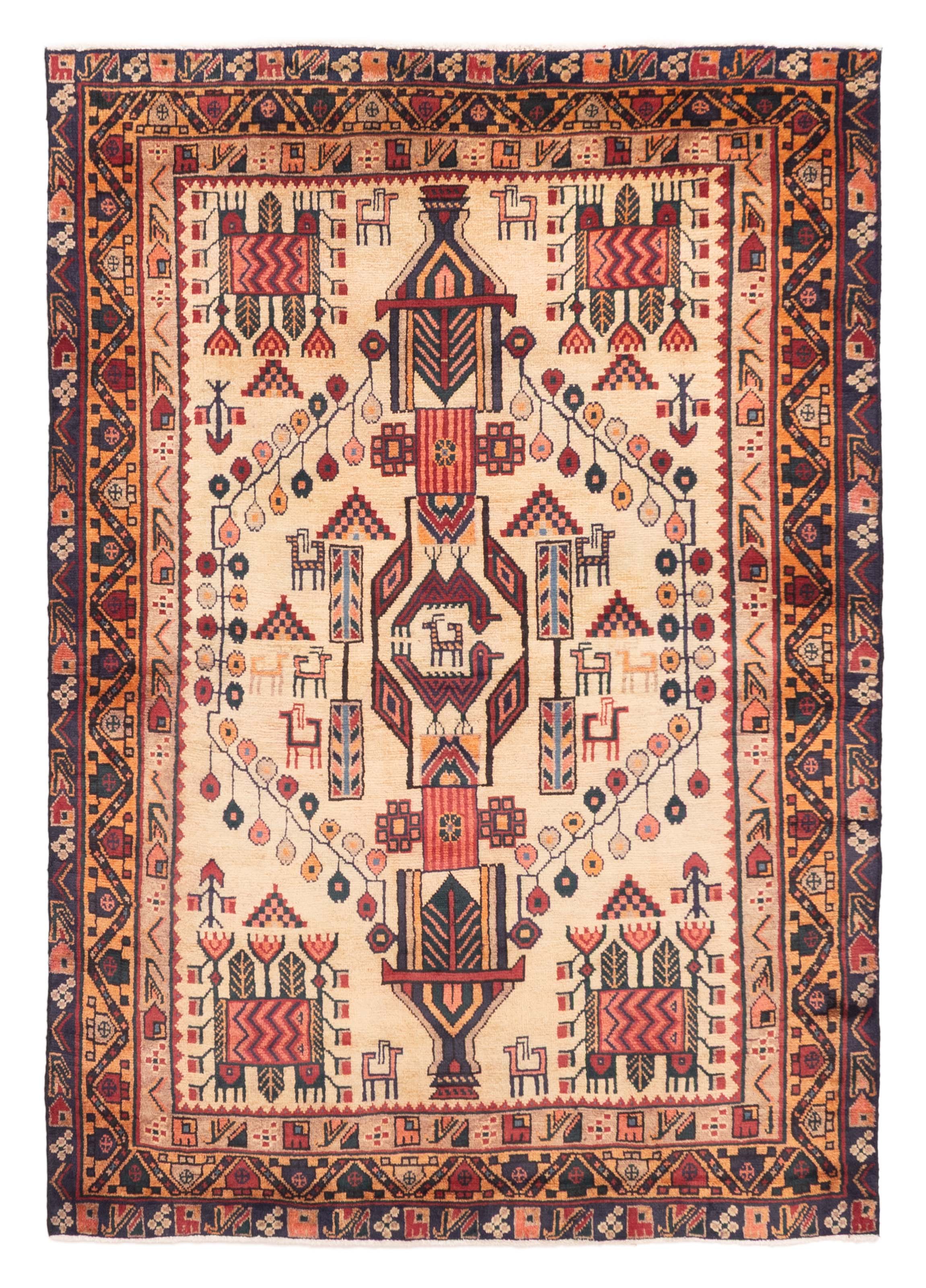 Traditional Vintage Hand-Knotted Area Rug 4’7″ x 6’8″ Oriental Wool Carpet