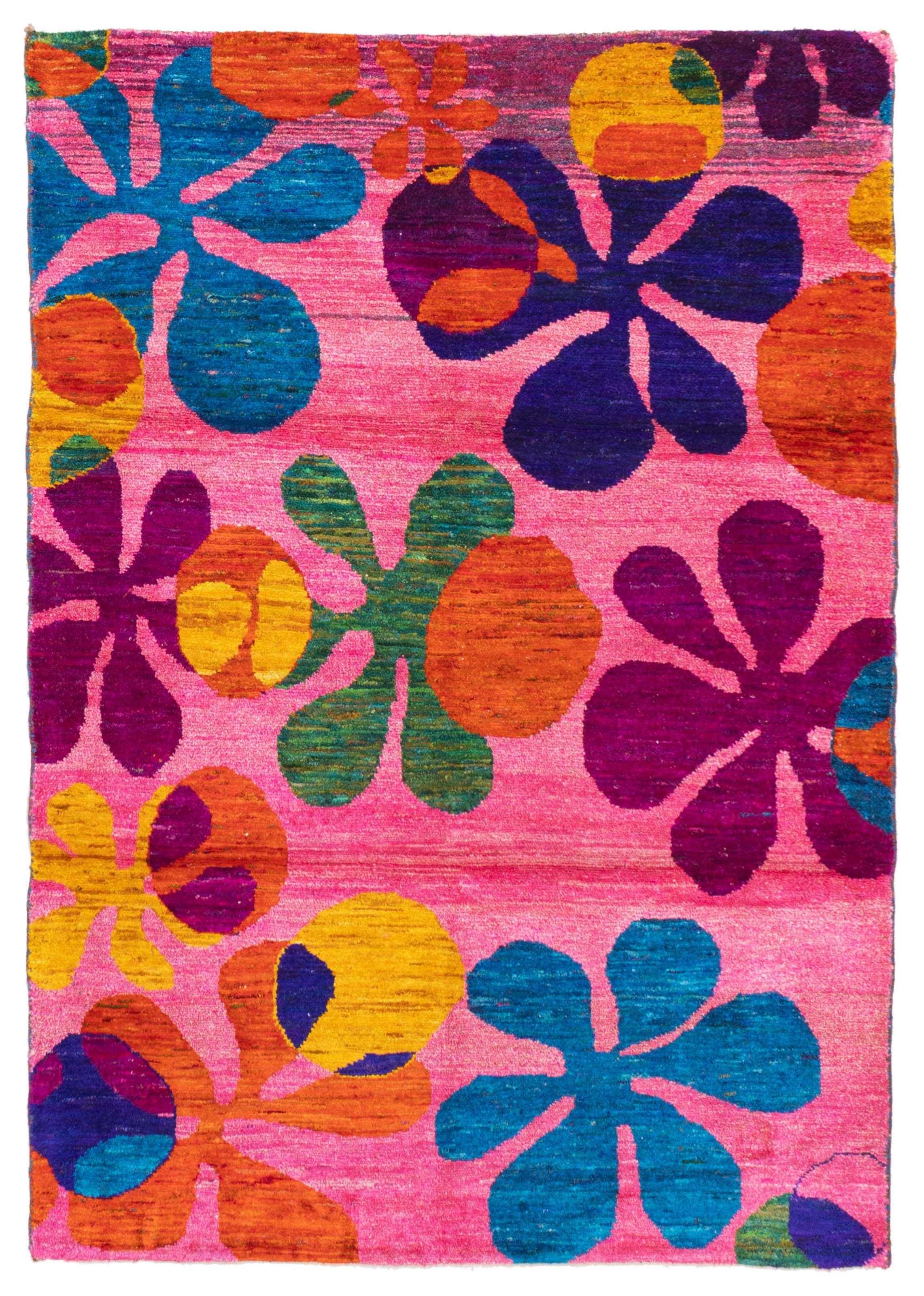 Traditional Hand-knotted Area Rug 4’9″ x 6’9″ Dark Pink Oriental Carpet
