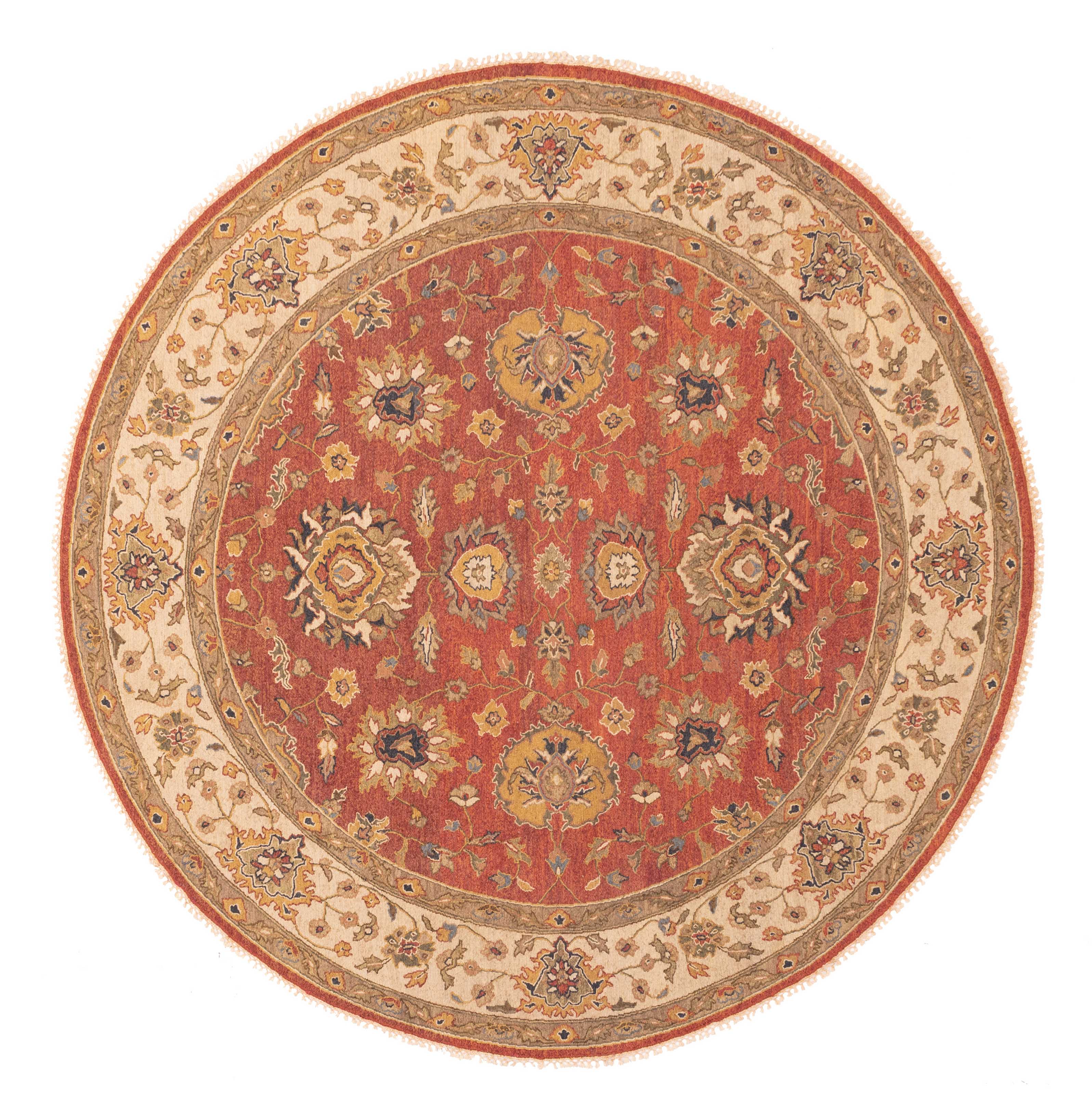 Vintage 8’0″ x 8’0″ Traditional Wool Hand Woven Oriental Area Rug