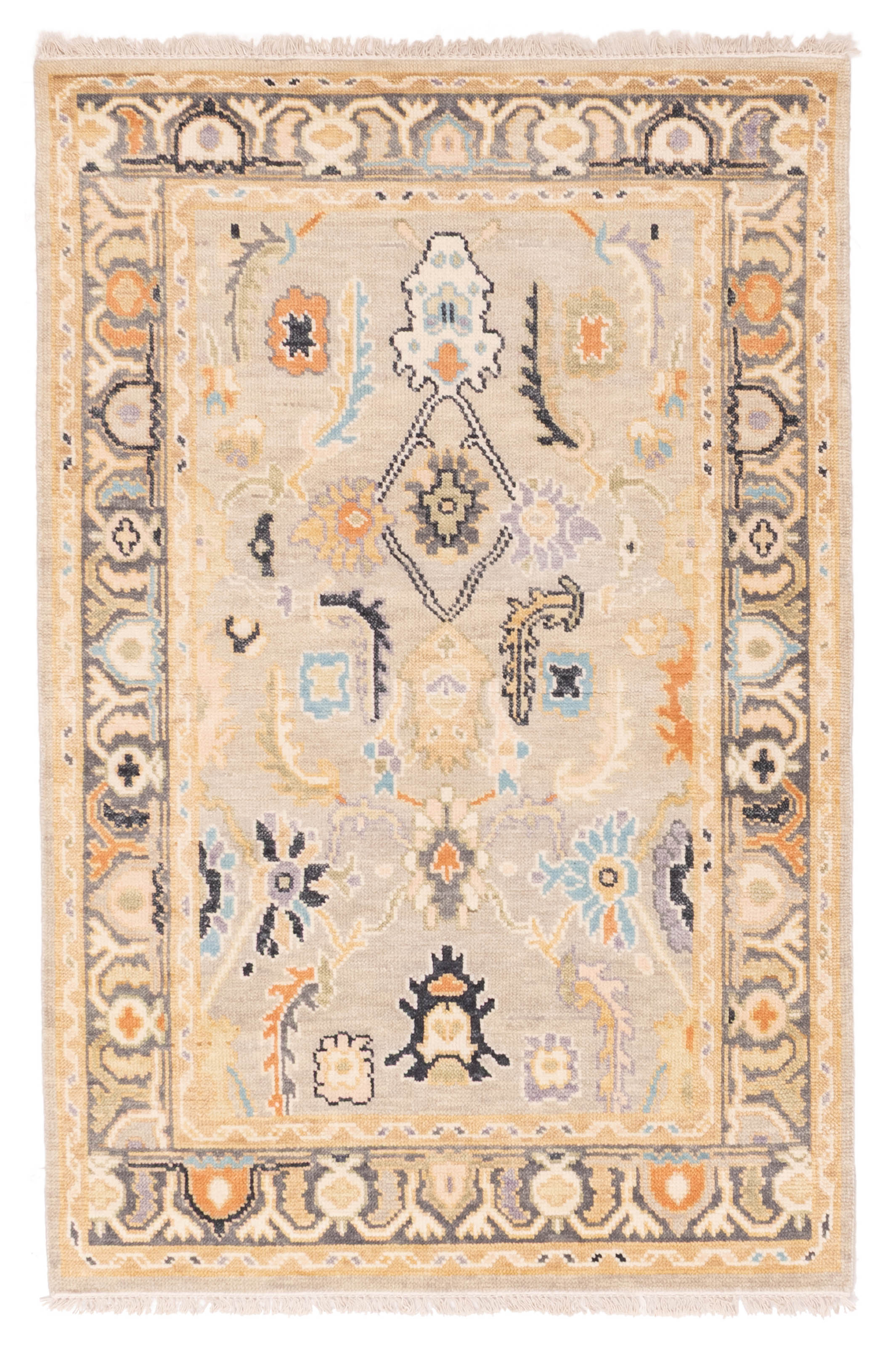 Hand Knotted Area Rug 4’1″ x 6’2″ Traditional Oriental Wool Carpet