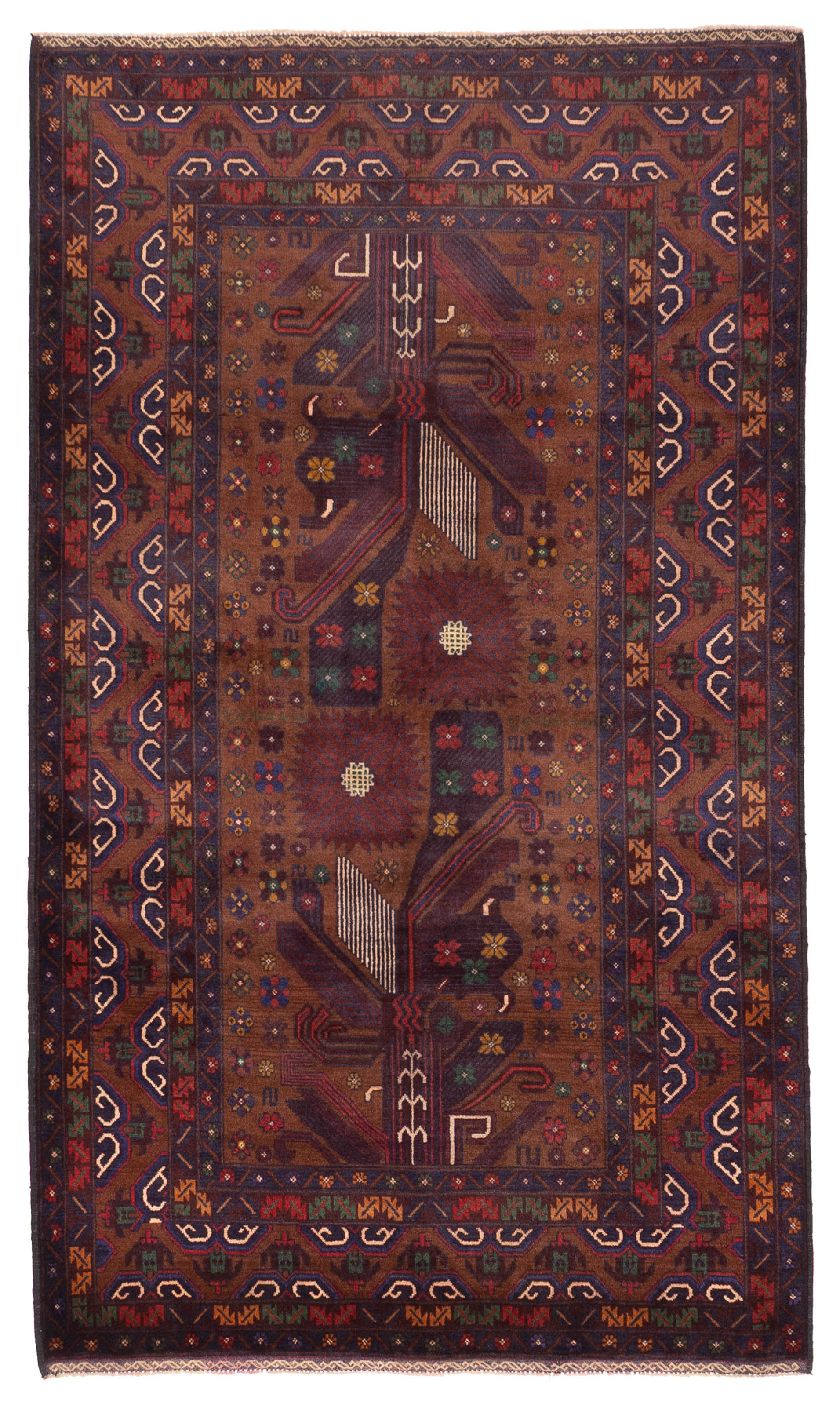 Vintage Hand-Knotted Area Rug 3’9″ x 6’6″ Traditional Oriental Wool Carpet