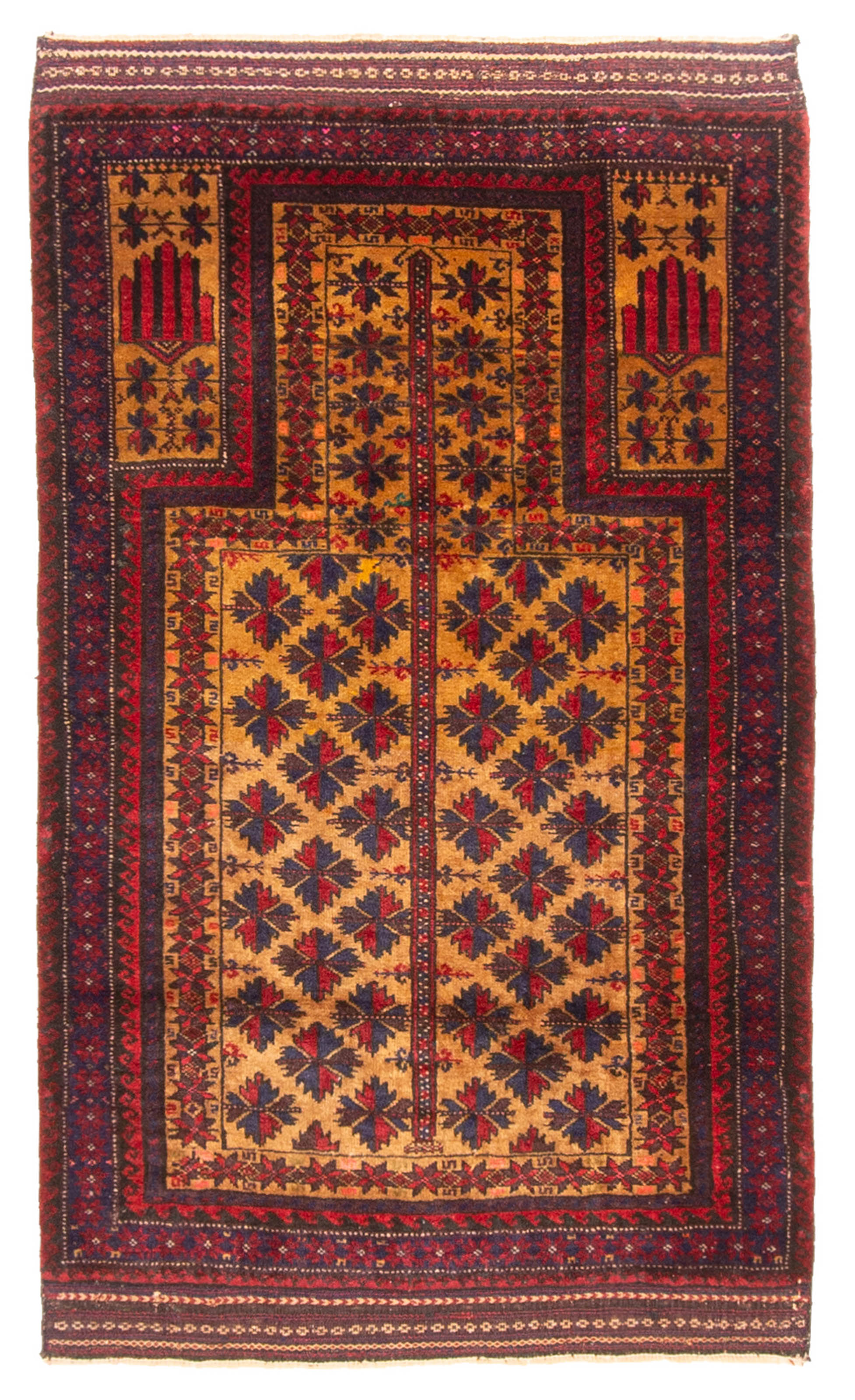 Vintage Traditional Hand-Knotted Area Rug 2’7″ x 4’4″ Oriental Wool Carpet