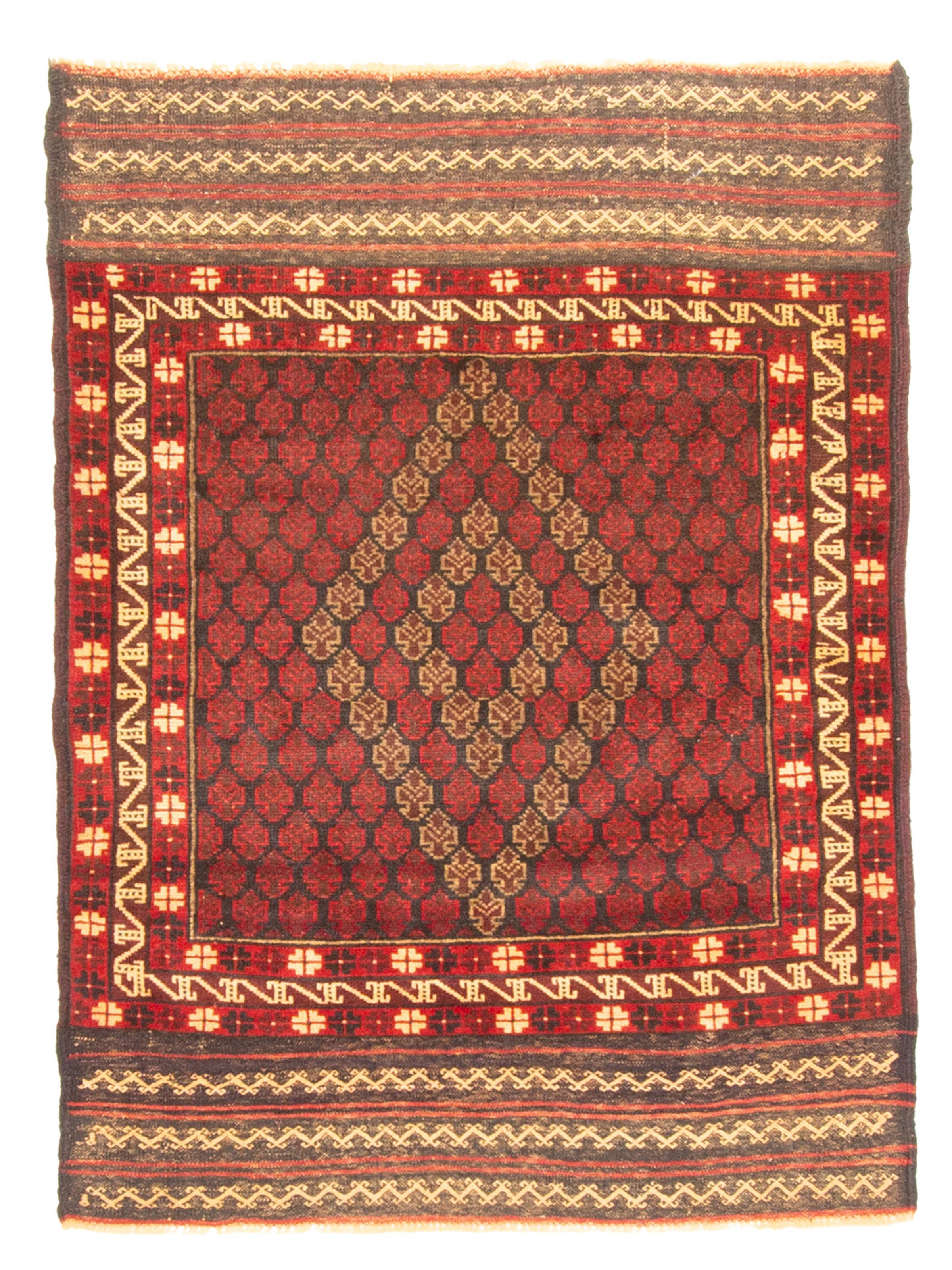Vintage 2’11” x 4’0″ Traditional Hand Knotted Vegetable Dye Wool Area Rug