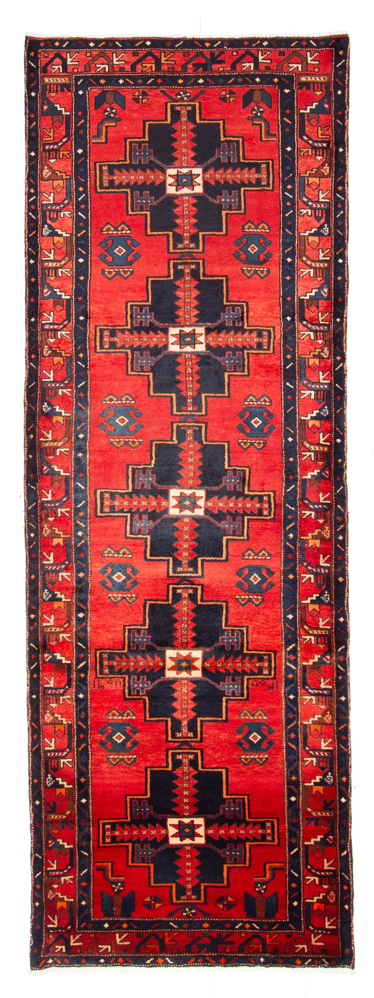 3’6″ x 10’2″ Vintage Hand-knotted Runner Rug Traditional Oriental Wool Carpet