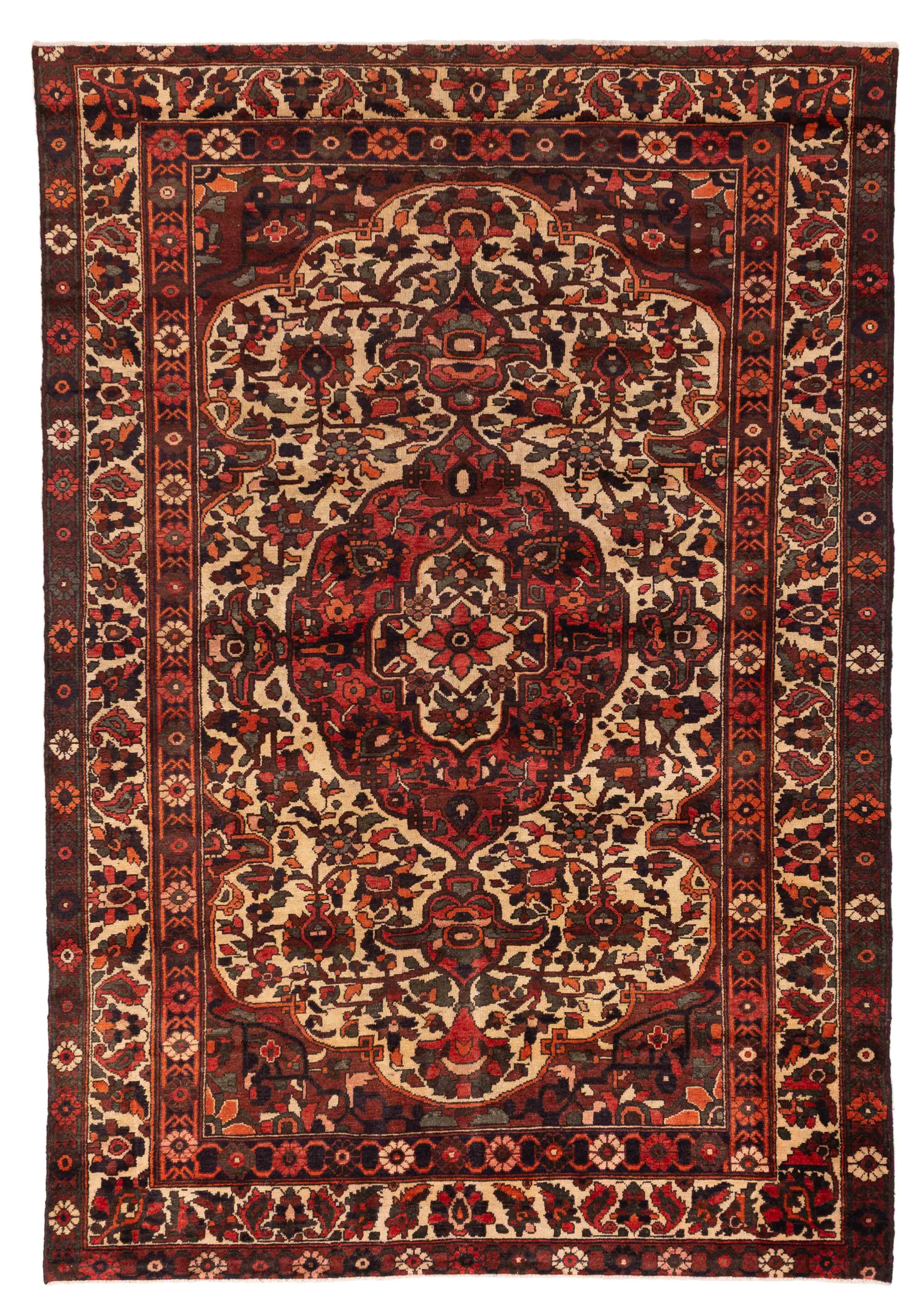 Vintage Hand-Knotted Area Rug 6’8″ x 9’8″ Traditional Oriental Wool Carpet