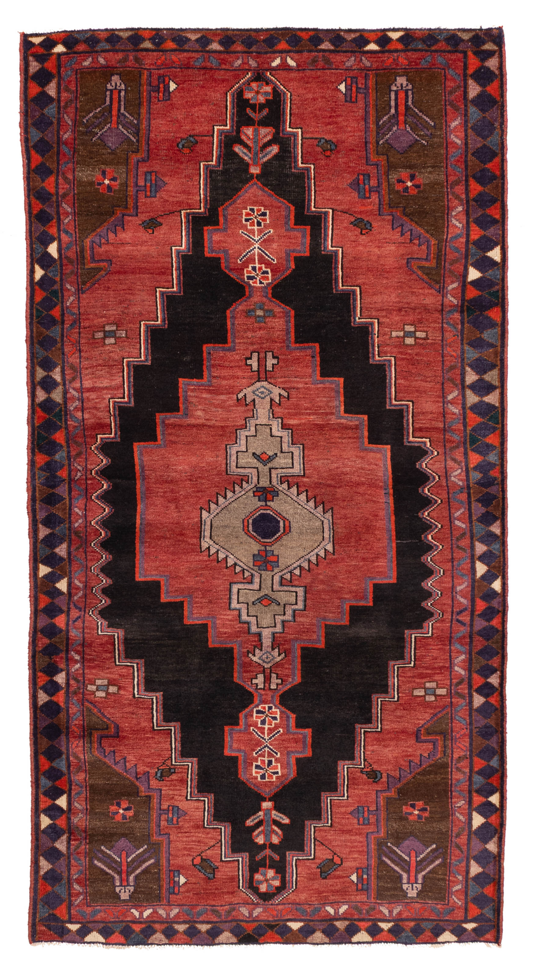 Vintage 4’5″ x 8’6″ Traditional Hand Knotted Vegetable Dye Wool Area Rug