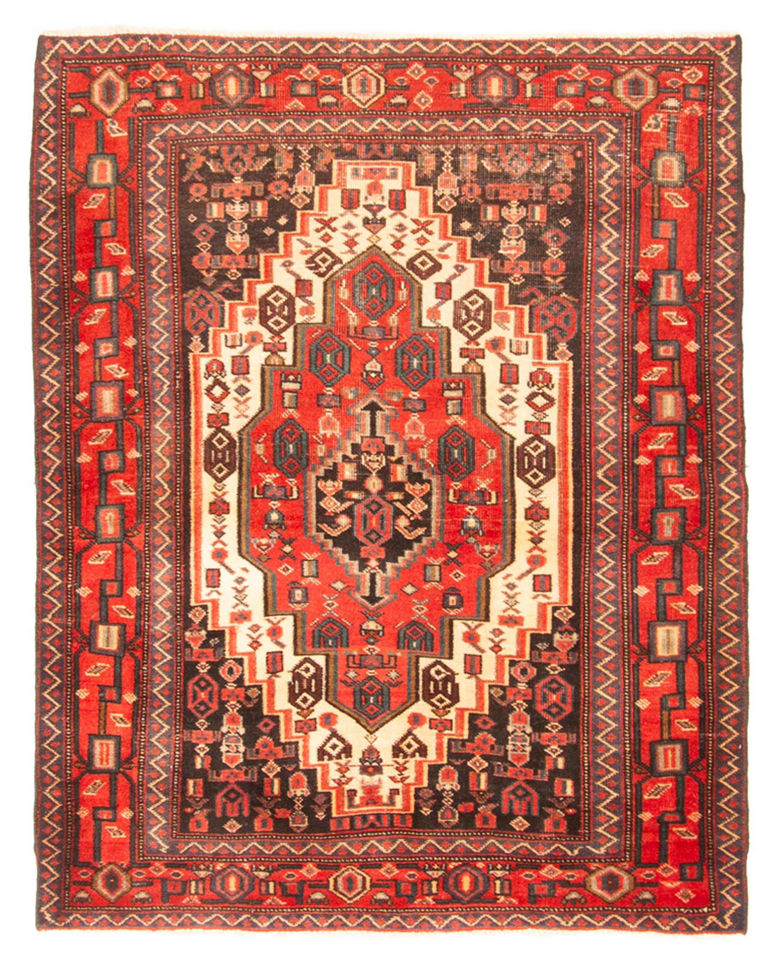 Vintage Hand-Knotted Carpet 3'8