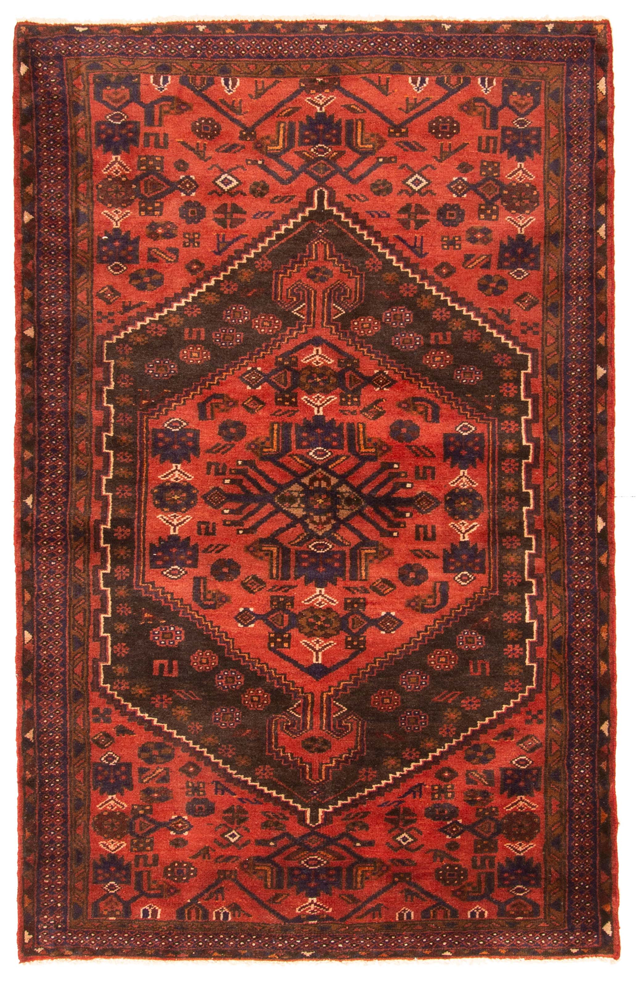 Vintage 4’6″ x 7’2″ Traditional Hand Knotted Vegetable Dye Wool Area Rug