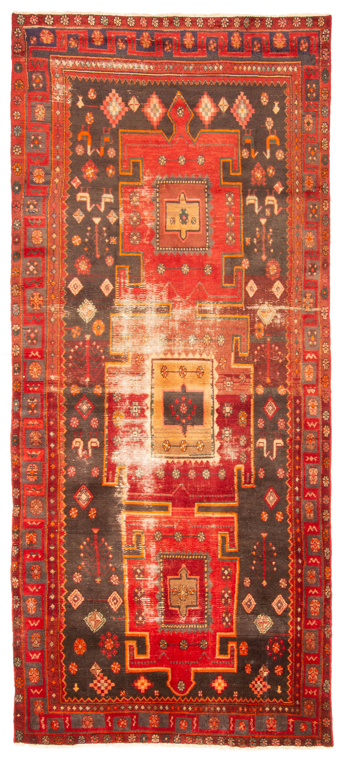 4’2″ x 9’10” Vintage Hand-knotted Runner Rug Traditional Oriental Wool Carpet
