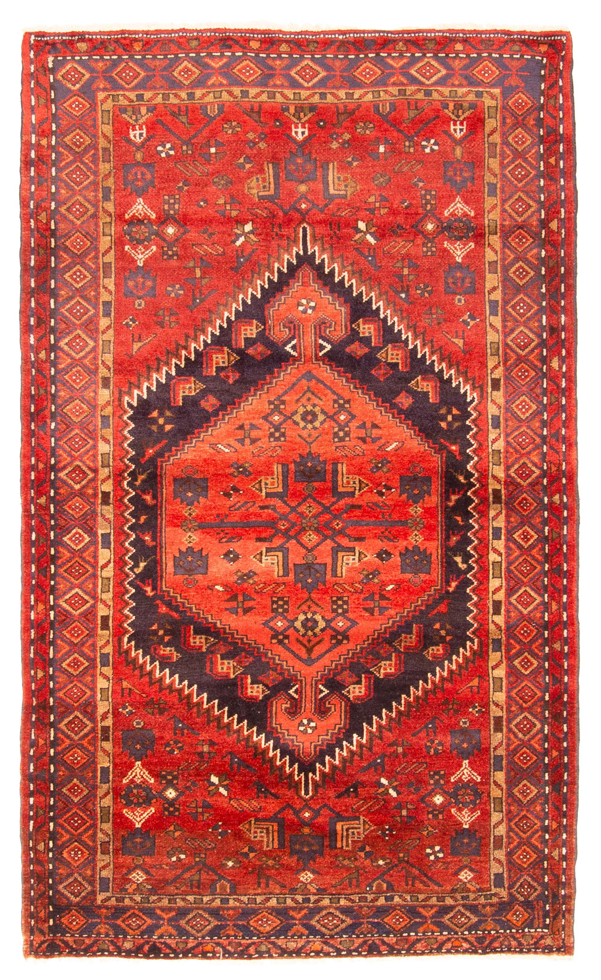 Vintage 4’0″ x 6’9″ Traditional Hand Knotted Vegetable Dye Wool Area Rug