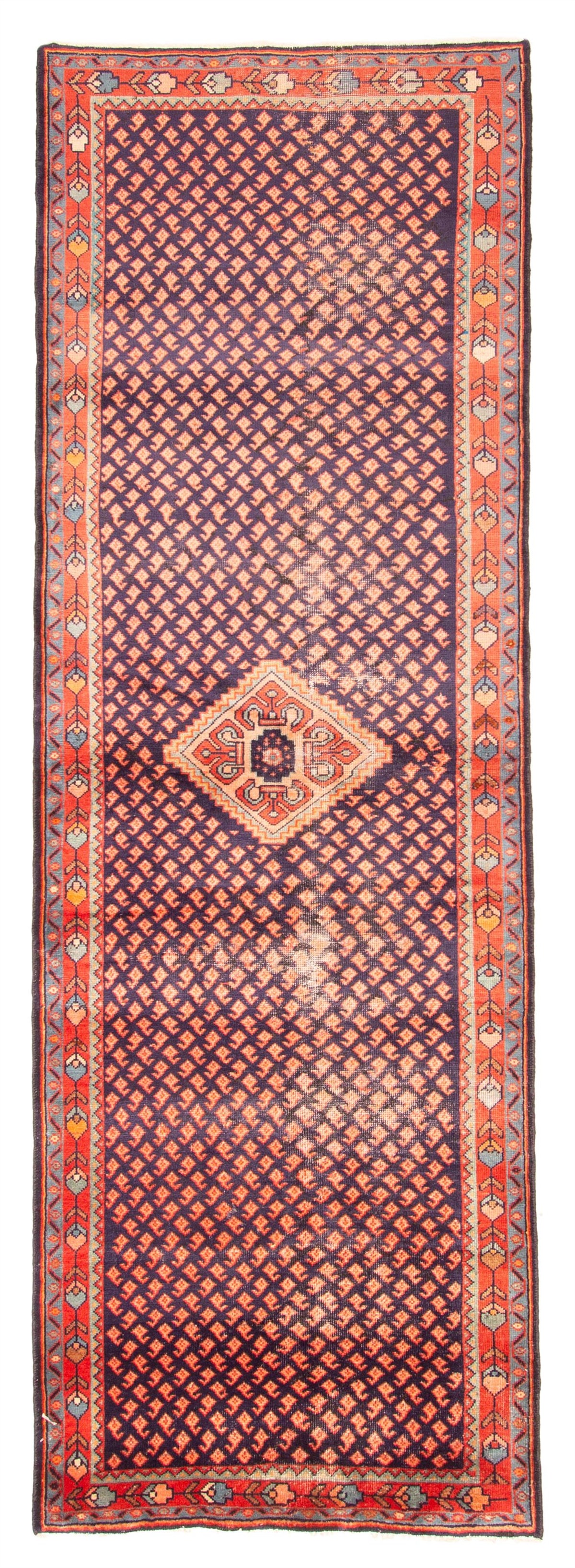 3’3″ x 9’11” Vintage Hand-knotted Runner Rug Traditional Oriental Wool Carpet