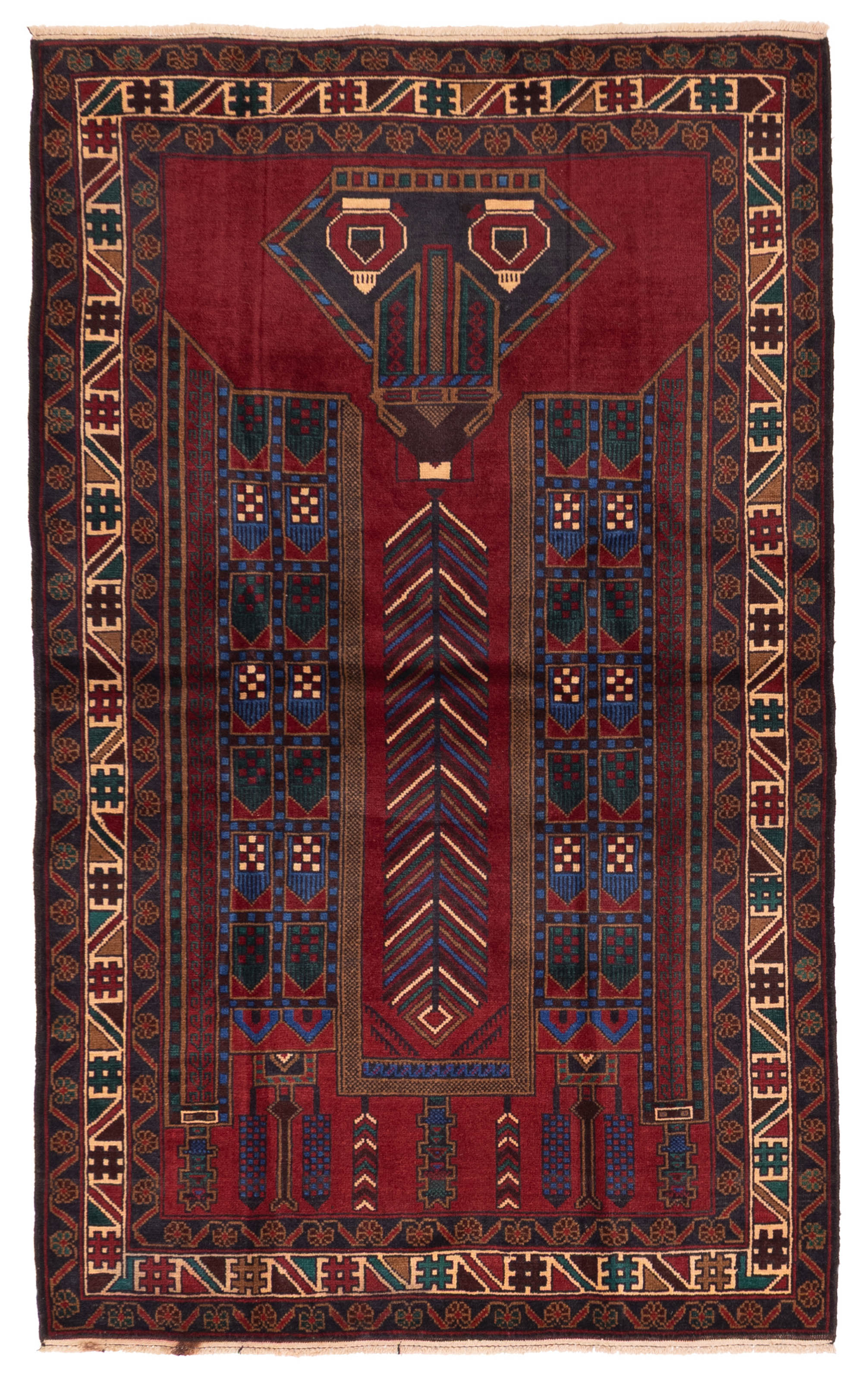 Traditional Vintage Hand-Knotted Carpet 4’1″ x 6’7″ Wool Area Rug