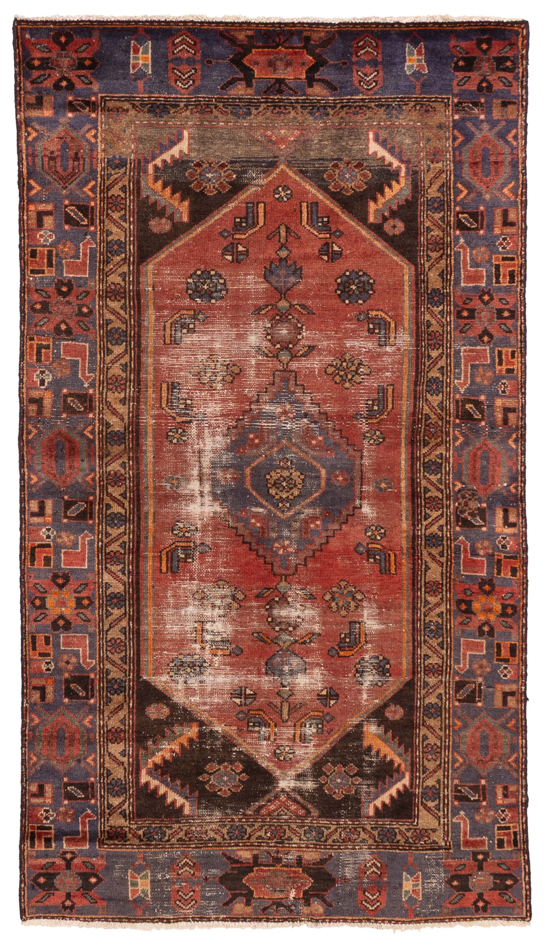 Vintage 3’8″ x 6’7″ Traditional Hand Knotted Vegetable Dye Wool Area Rug
