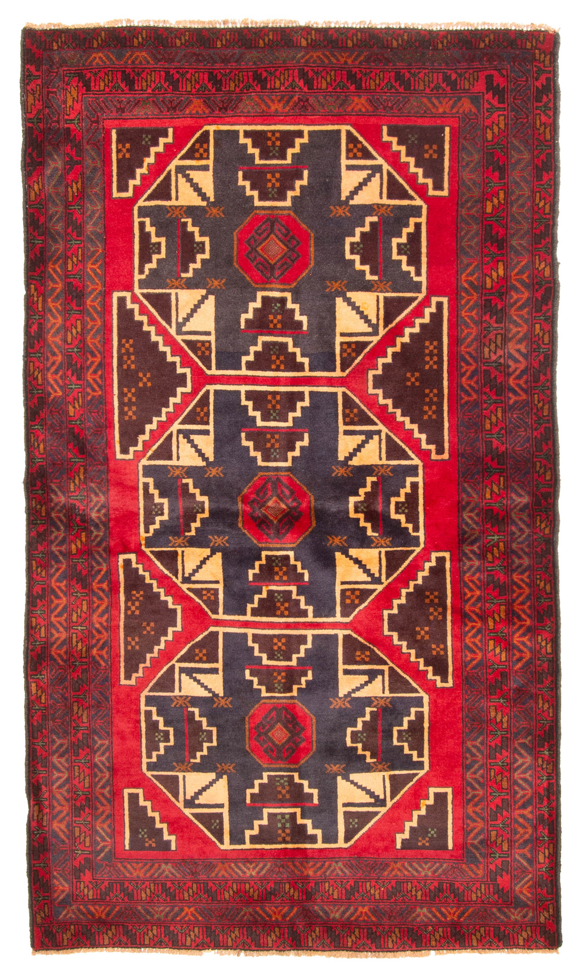 Vintage 3’8″ x 6’6″ Traditional Hand Knotted Vegetable Dye Wool Area Rug