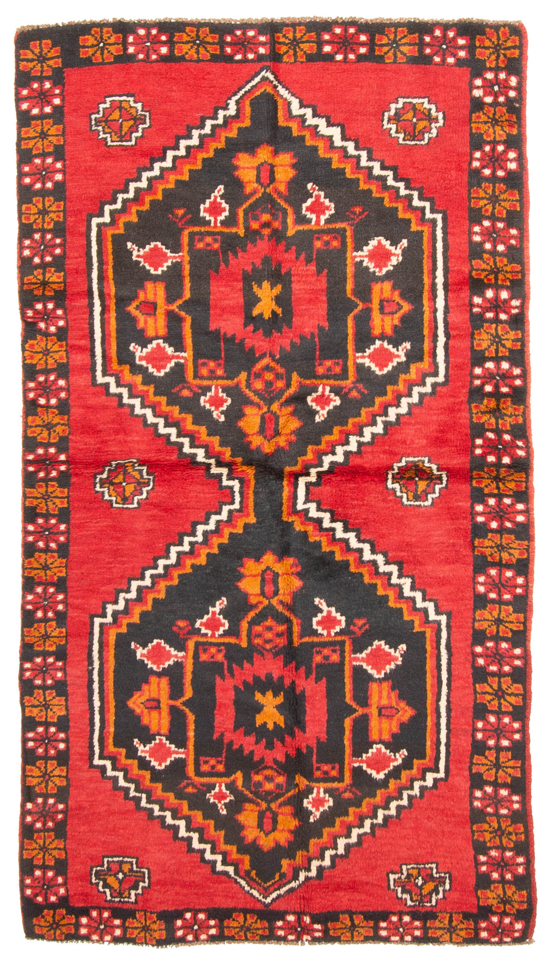 Vintage 3’6″ x 6’7″ Traditional Hand Knotted Vegetable Dye Wool Area Rug