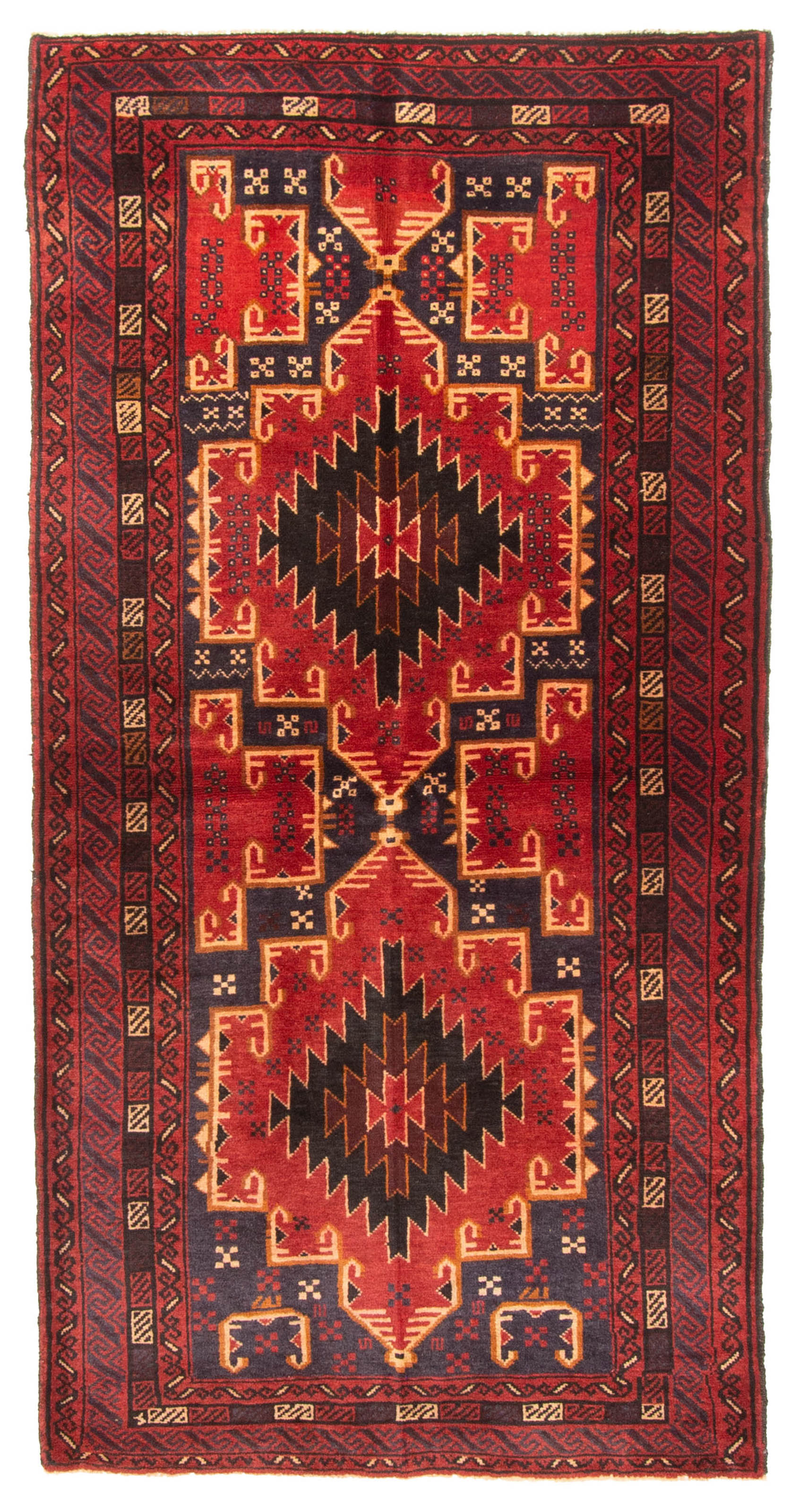 Vintage 3’6″ x 6’9″ Traditional Hand Knotted Vegetable Dye Wool Area Rug