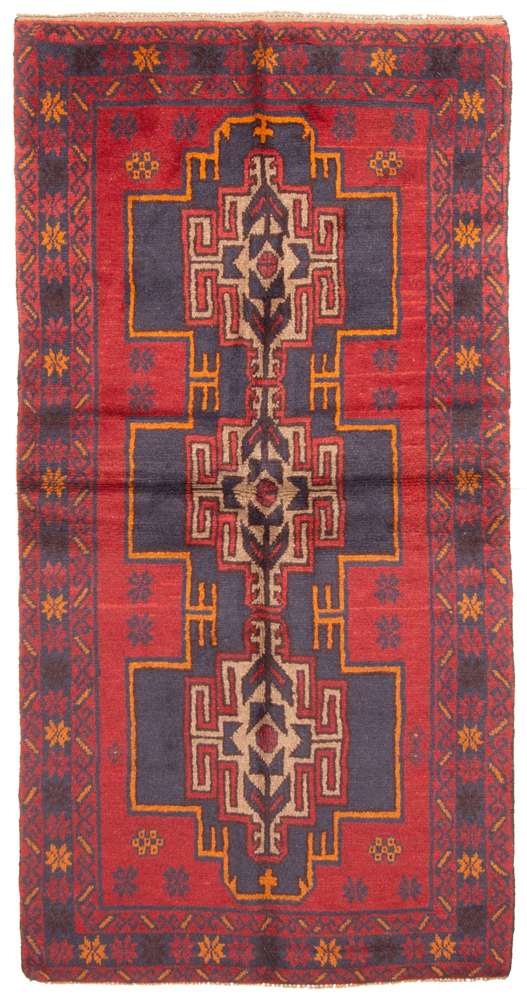 Vintage Hand-Knotted Area Rug 3’3″ x 6’6″ Traditional Wool Carpet