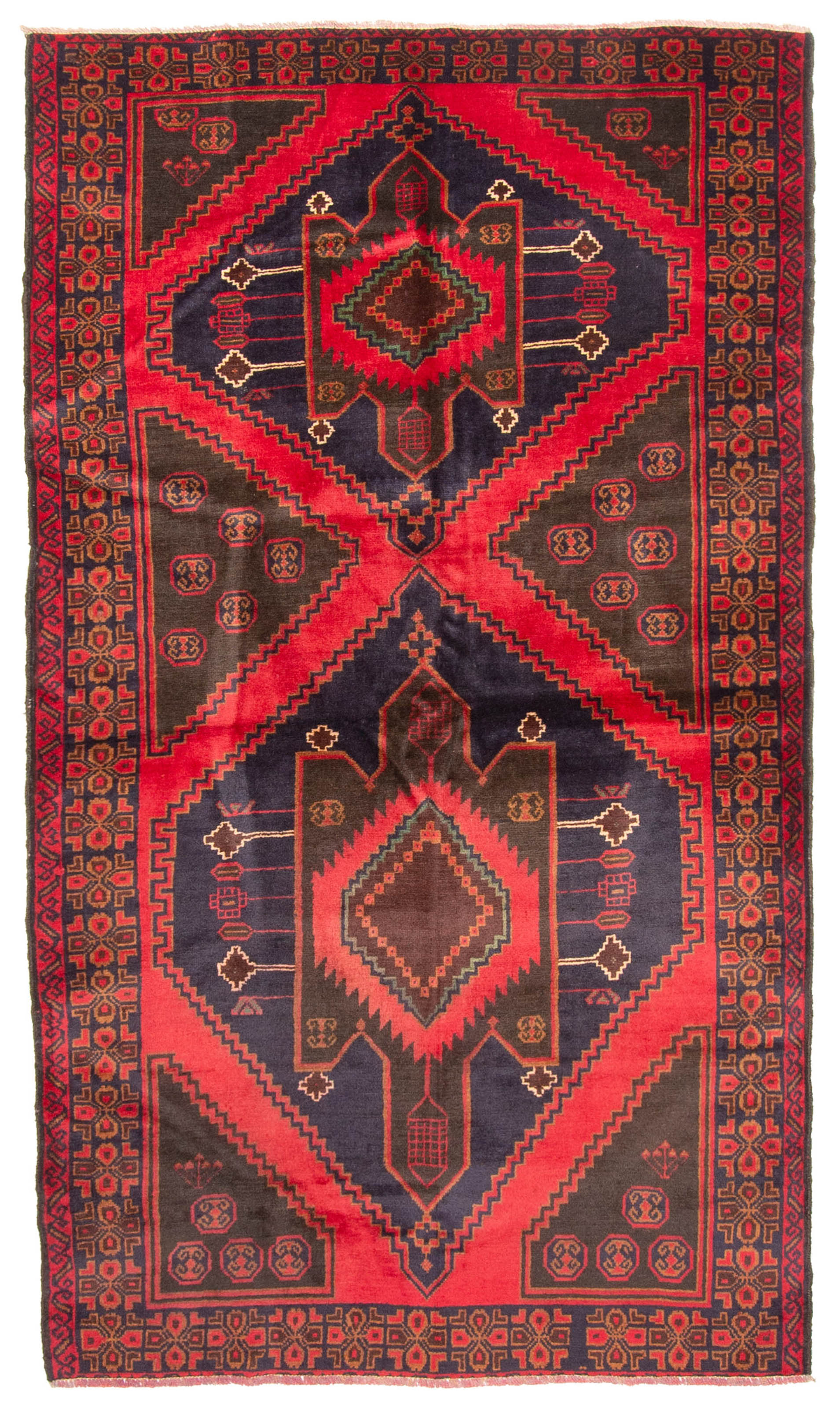 Vintage Hand-Knotted Area Rug 3’10” x 6’8″ Traditional Oriental Wool Carpet