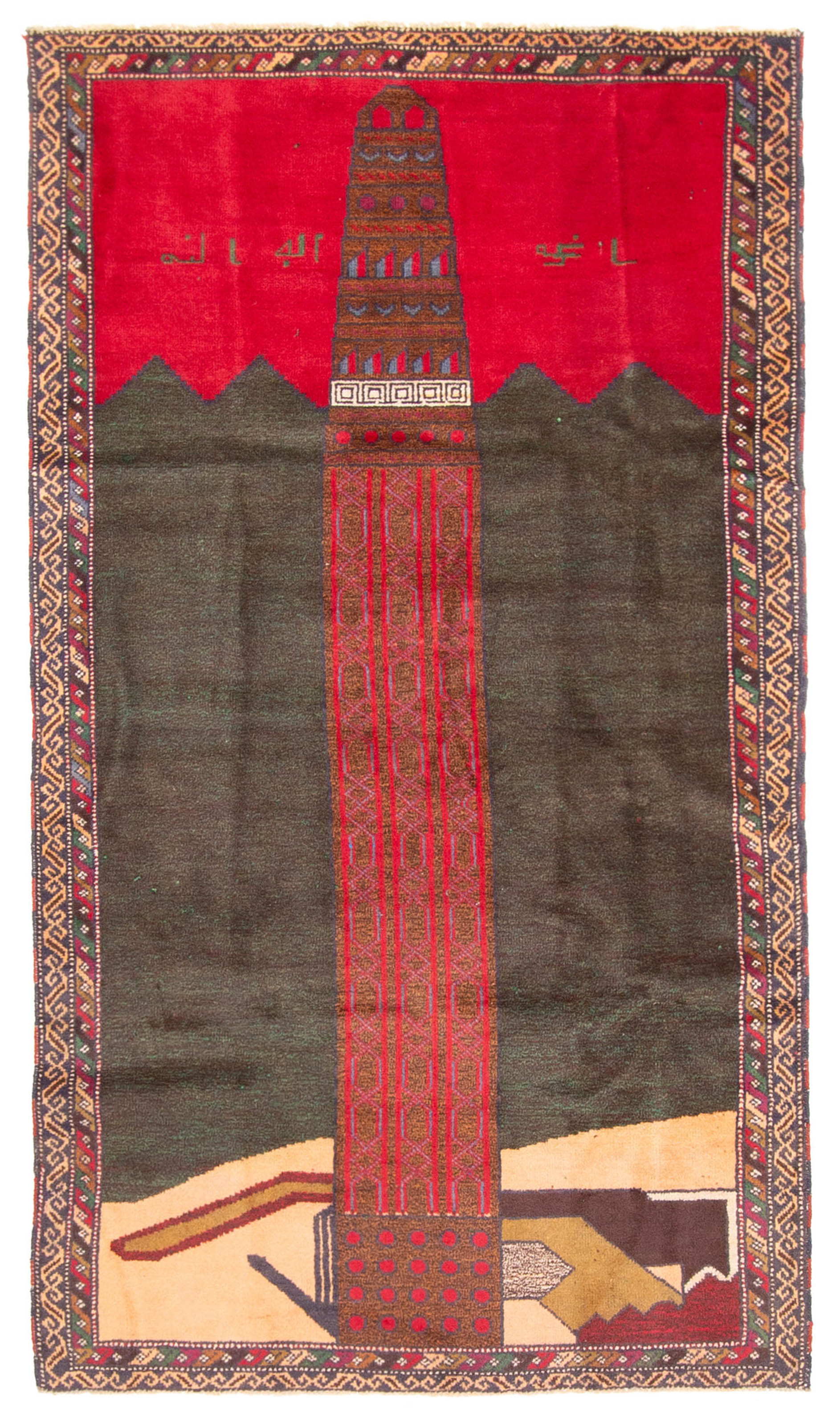 Vintage Traditional Hand-Knotted Area Rug 3’6″ x 6’3″ Oriental Wool Carpet