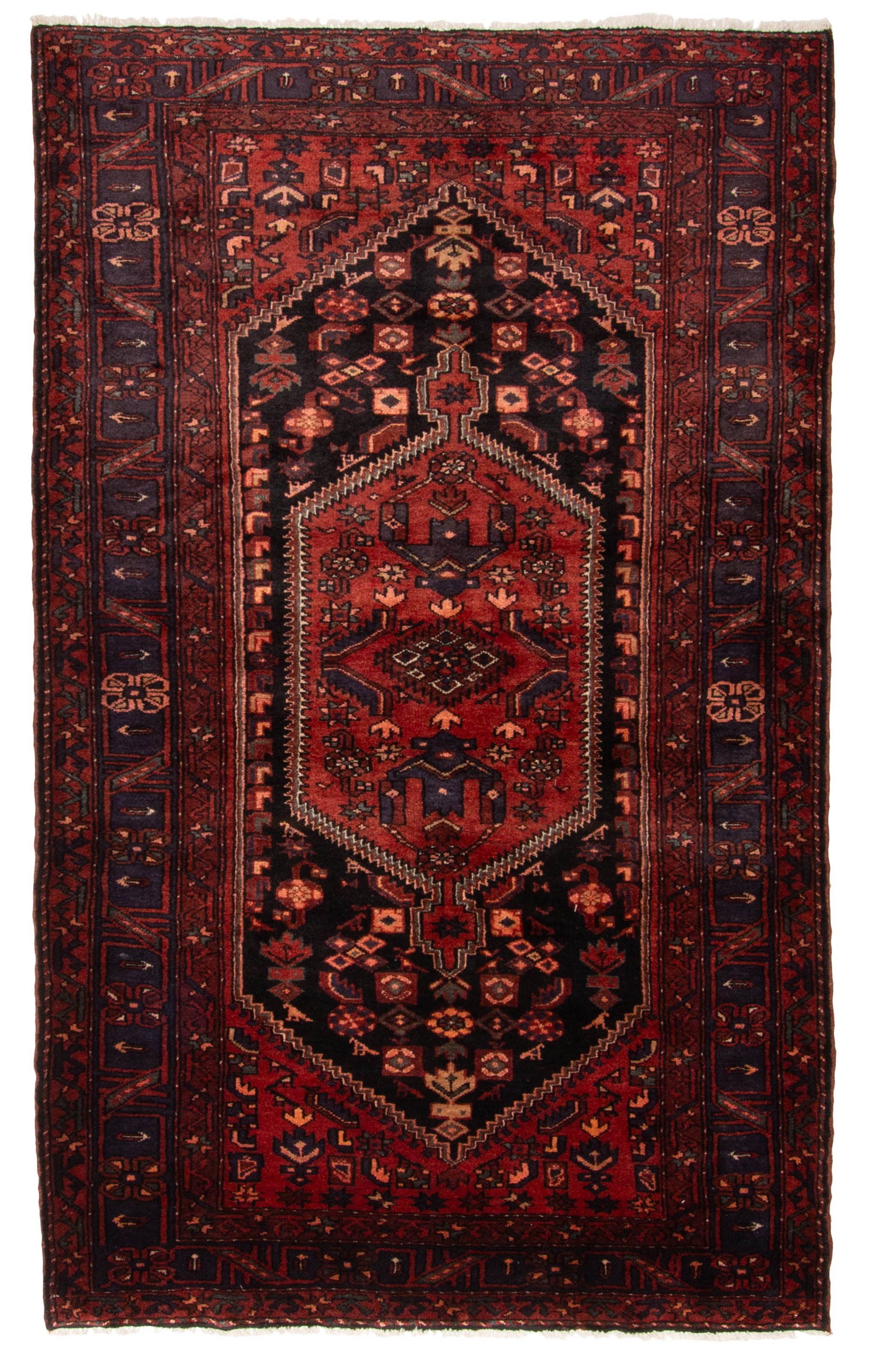 Vintage 4’9″ x 7’9″ Traditional Hand Knotted Vegetable Dye Wool Area Rug