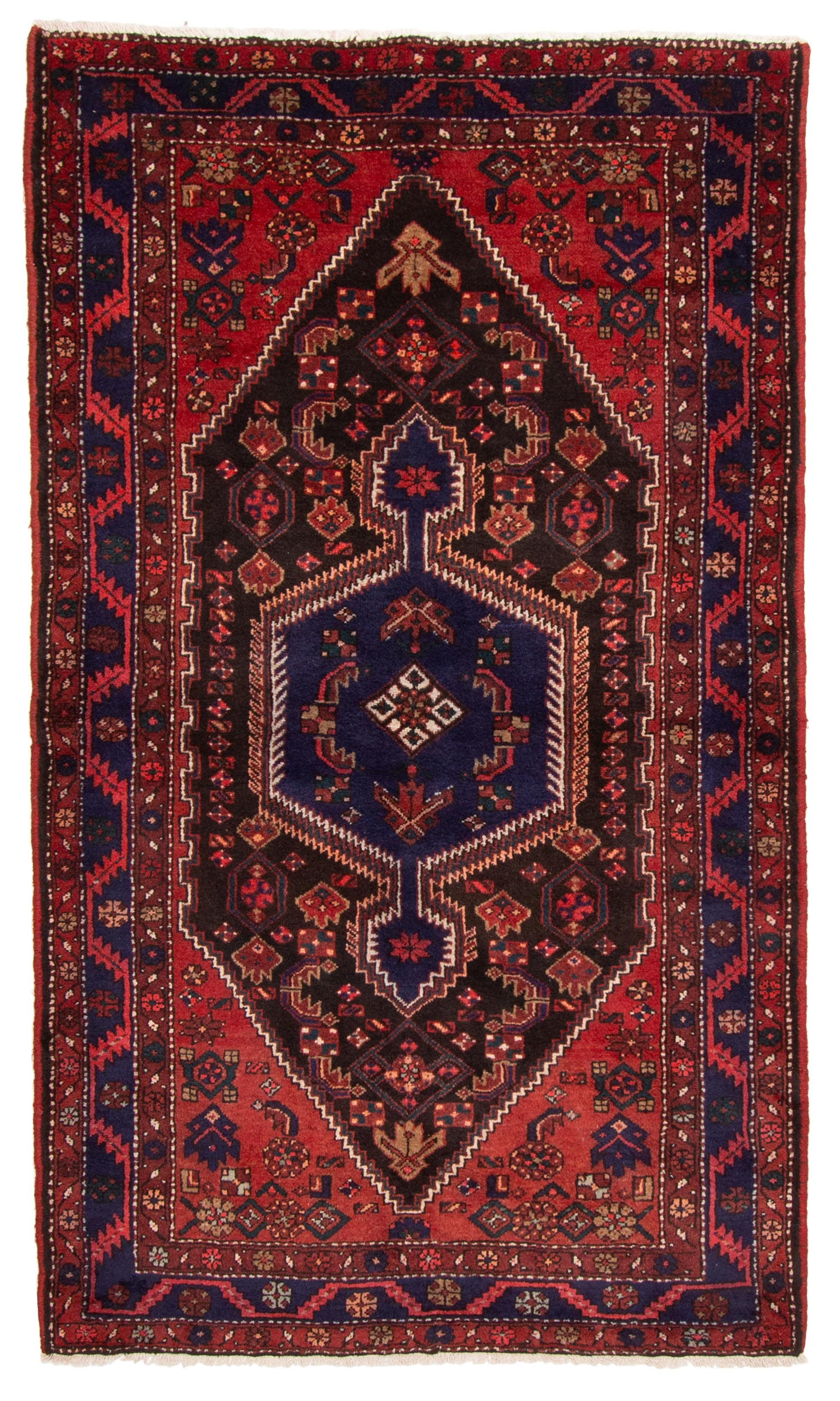 Vintage 4’6″ x 4’5″ Traditional Hand Knotted Vegetable Dye Wool Area Rug