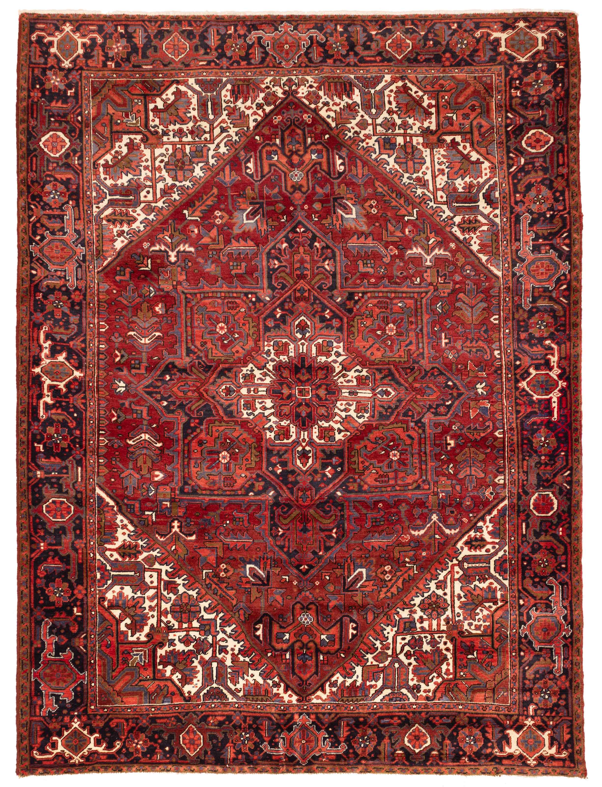 Vintage Traditional Hand-Knotted Area Rug 8’10” x 11’7″ Oriental Wool Carpet