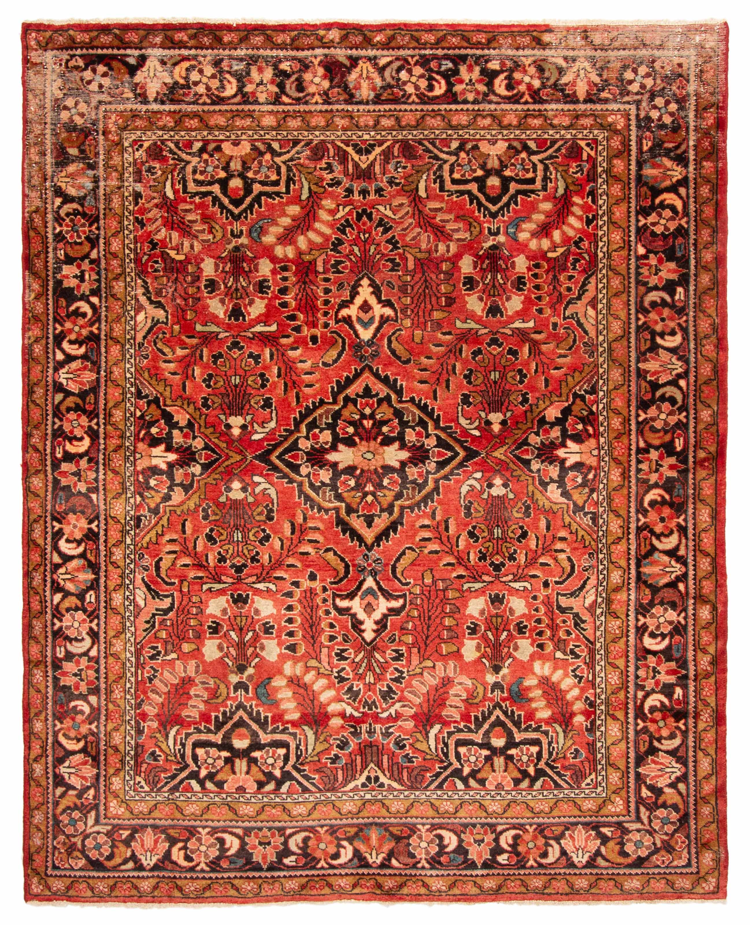 Vintage Traditional Hand-Knotted Area Rug 6’0″ x 7’4″ Oriental Wool Carpet