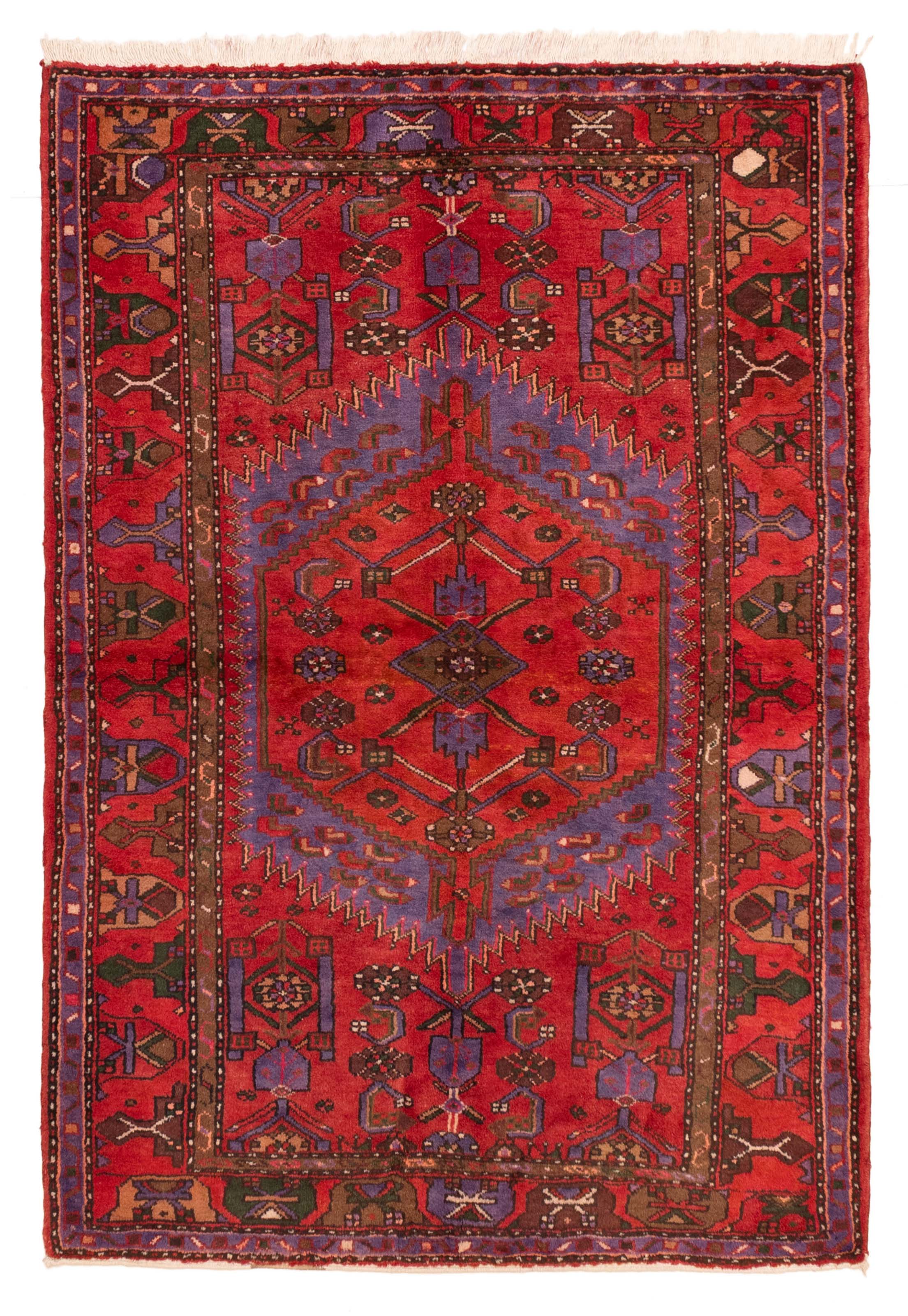 Vintage Traditional Hand-Knotted Area Rug 4’6″ x 6’7″ Oriental Wool Carpet