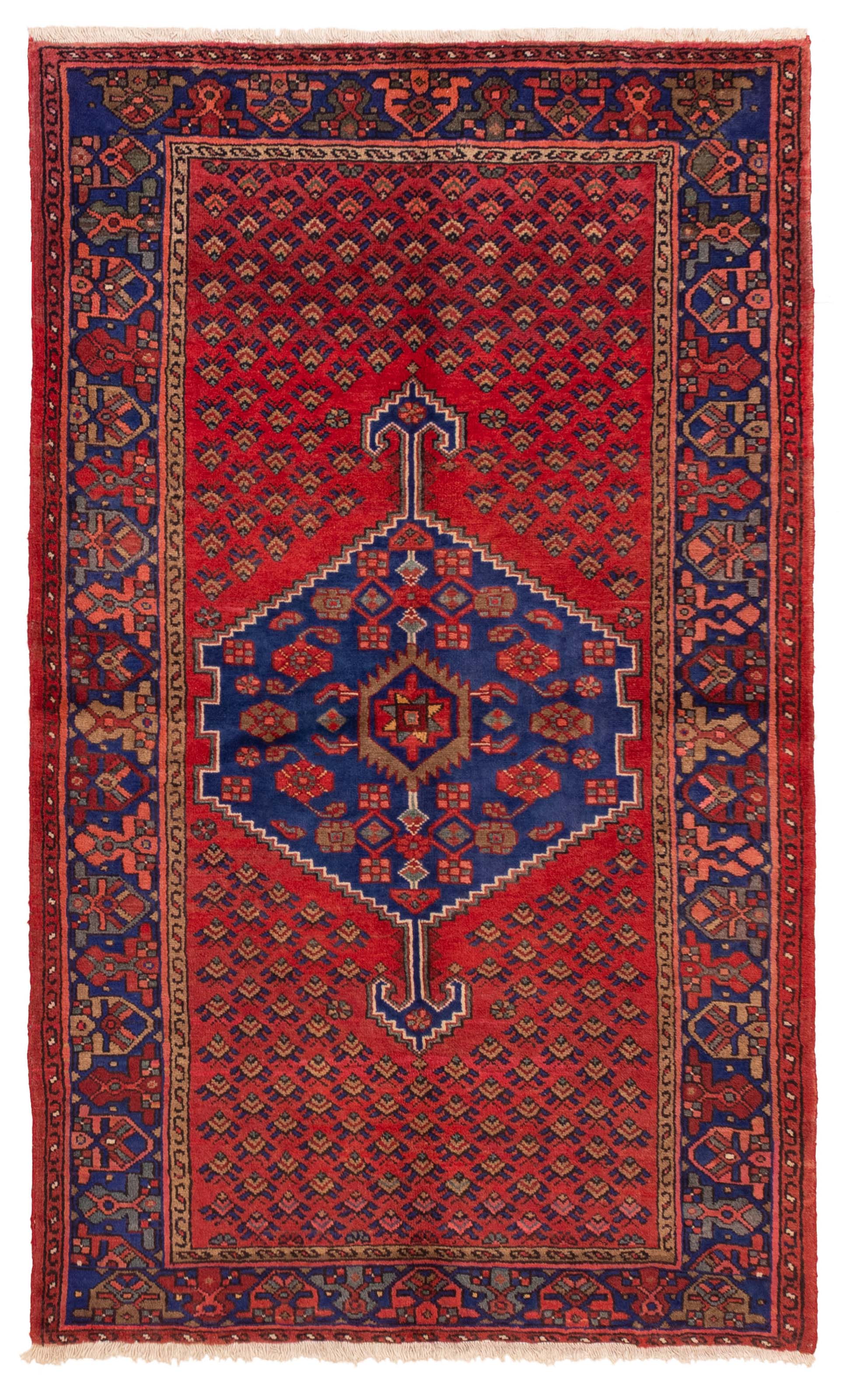 Vintage Traditional Hand-Knotted Area Rug 4’3″ x 6’9″ Oriental Wool Carpet