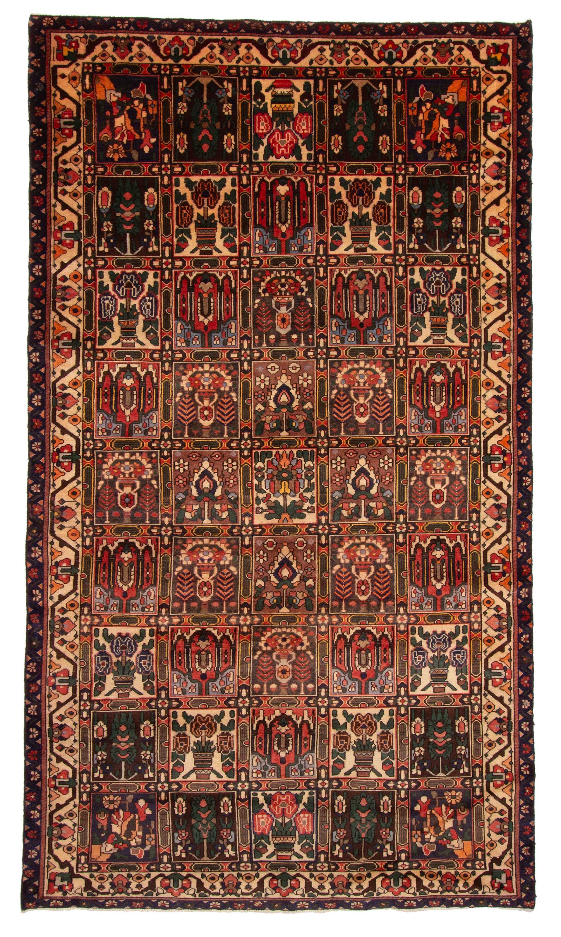 Vintage 5’2″ x 9’2″ Traditional Hand Knotted Vegetable Dye Wool Area Rug