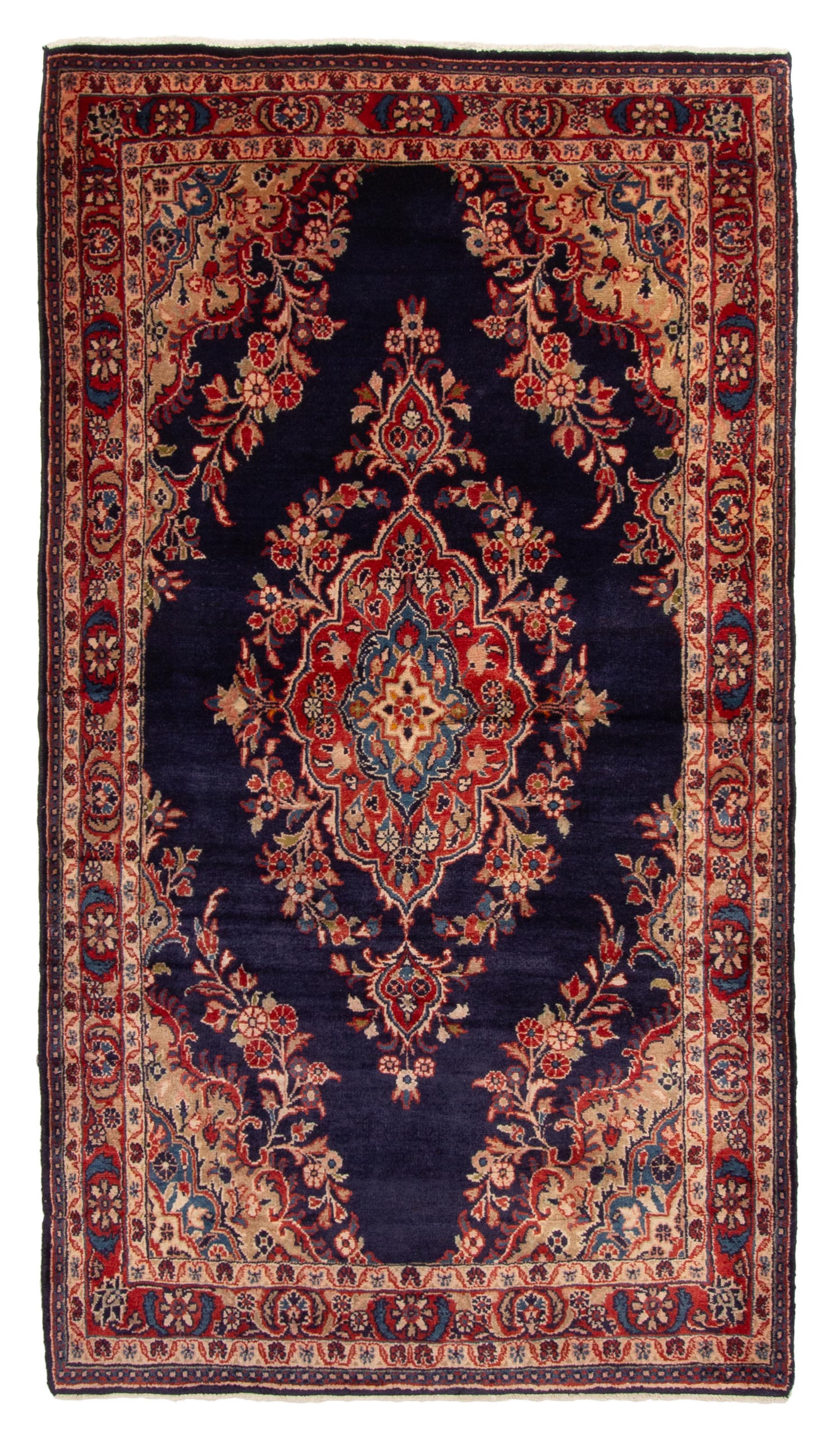 Vintage Traditional Hand-Knotted Area Rug 4’4″ x 7’10” Oriental Wool Carpet