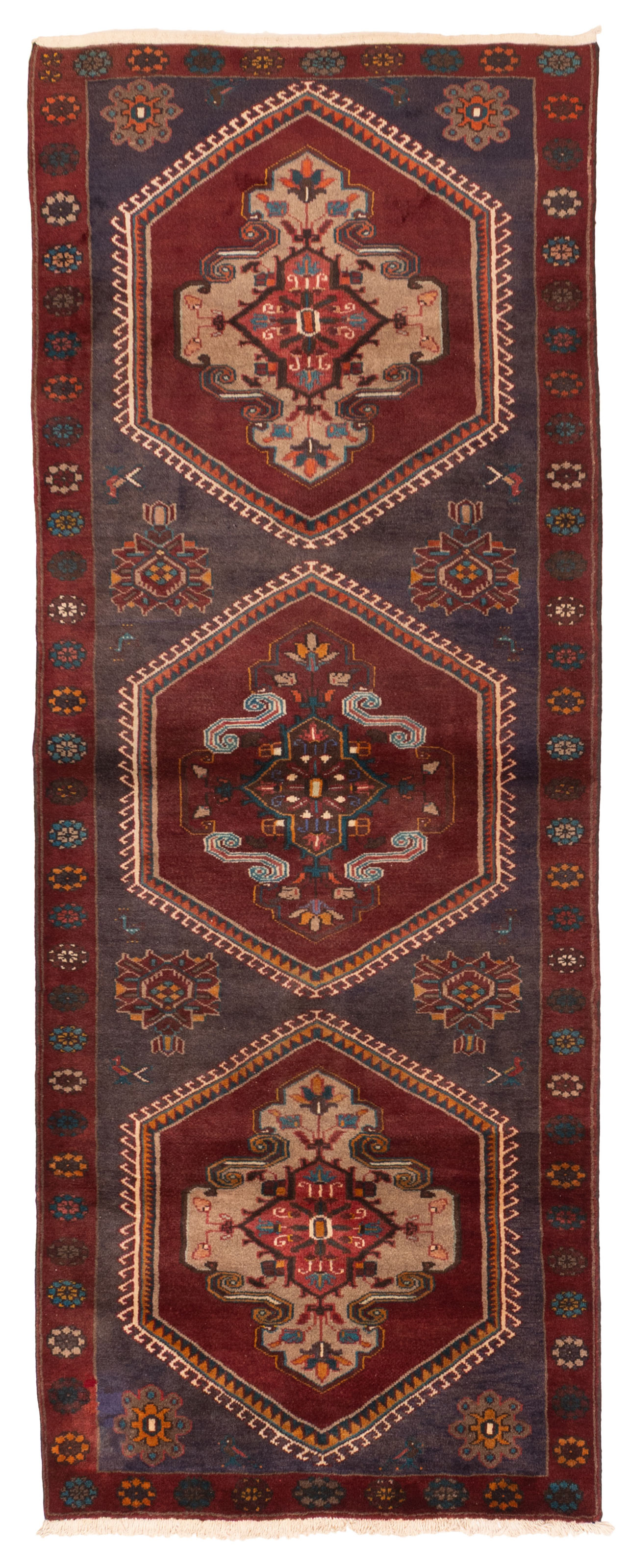 Vintage Hand-knotted Runner Rug 3’7″ x 9’5″ Traditional Oriental Wool Carpet